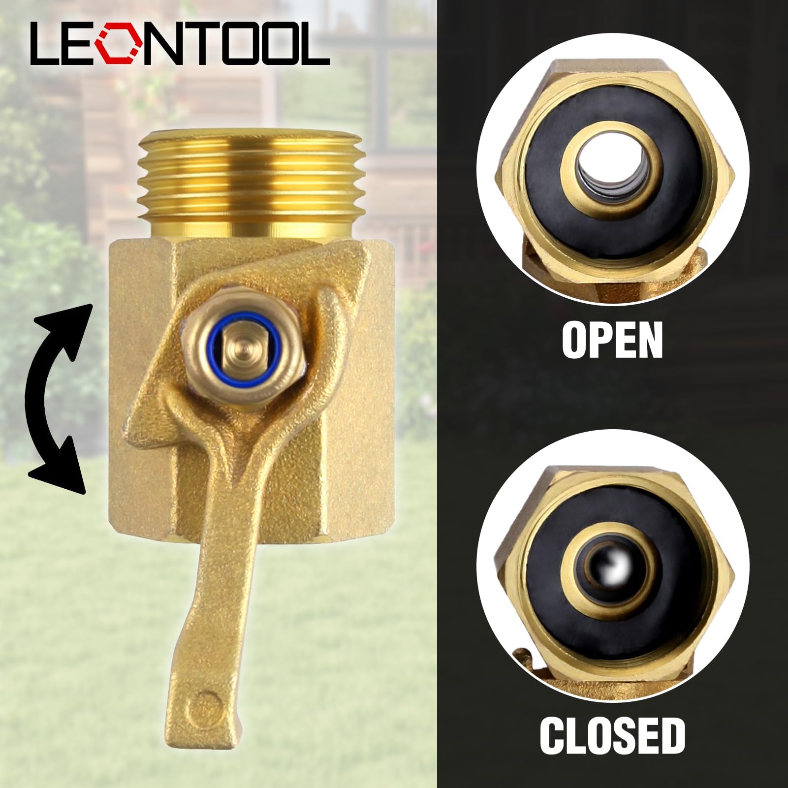 LEONTOOL Vanne arrêt laiton vanne arrosage 3/4" lot de 2