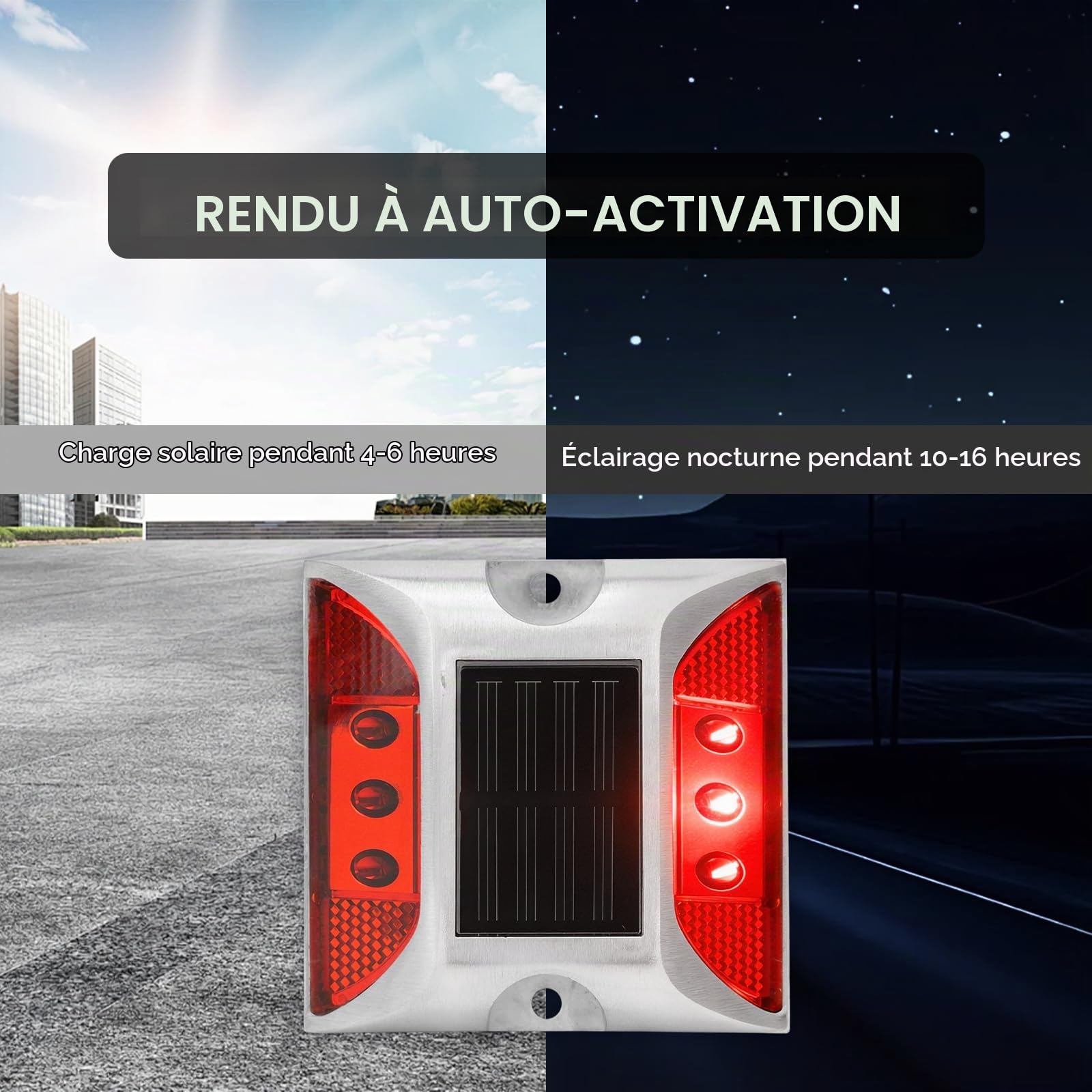 OUKENS Lampe solaire de sol rouge IP65