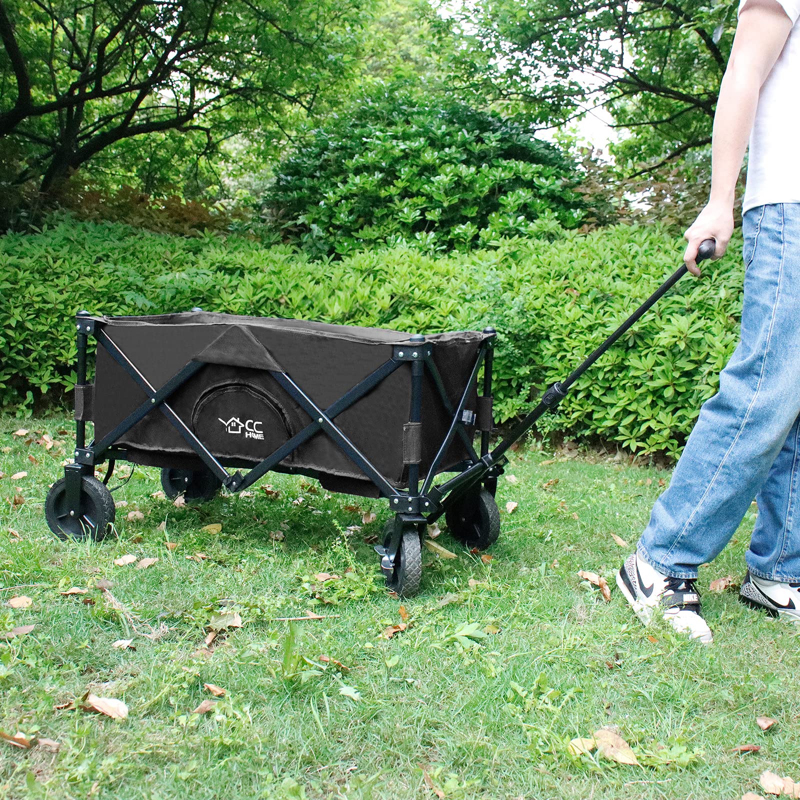 CCLIFE Chariot transport pliable 80 kg noir