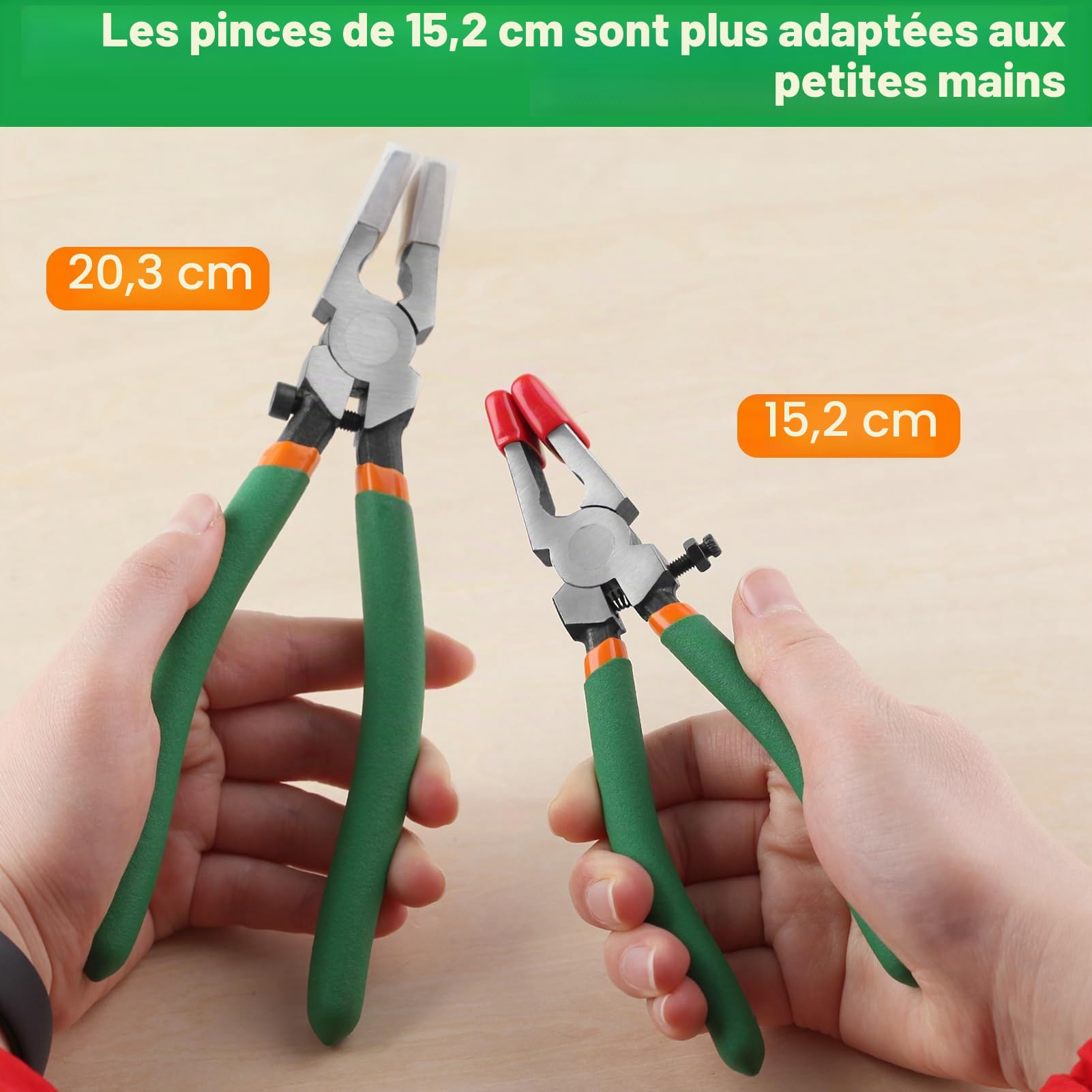 LEONTOOL Pince à Verre 15,2cm Acier Brise-Verre Vitrail