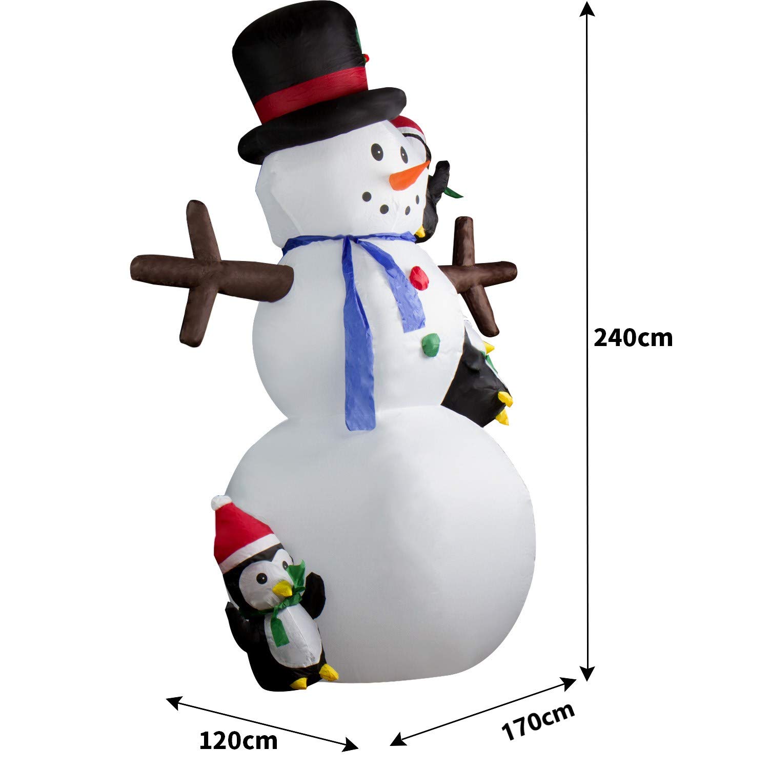 CCLIFE DIY Tools Bonhomme Neige Gonflable 180 cm LED Extérieur