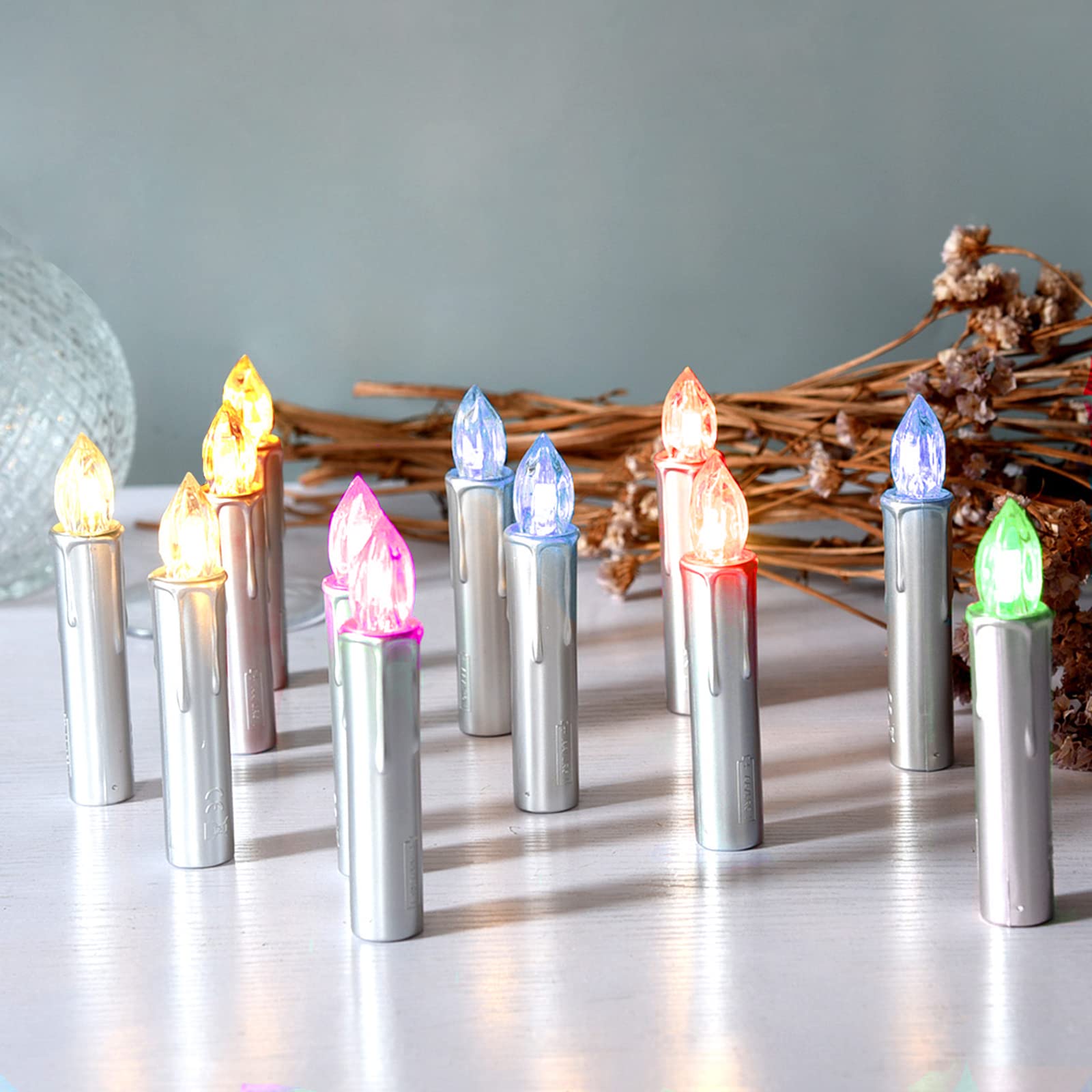 CCLIFE DIY Tools bougie LED sapin Noël argent 20 pcs RGB