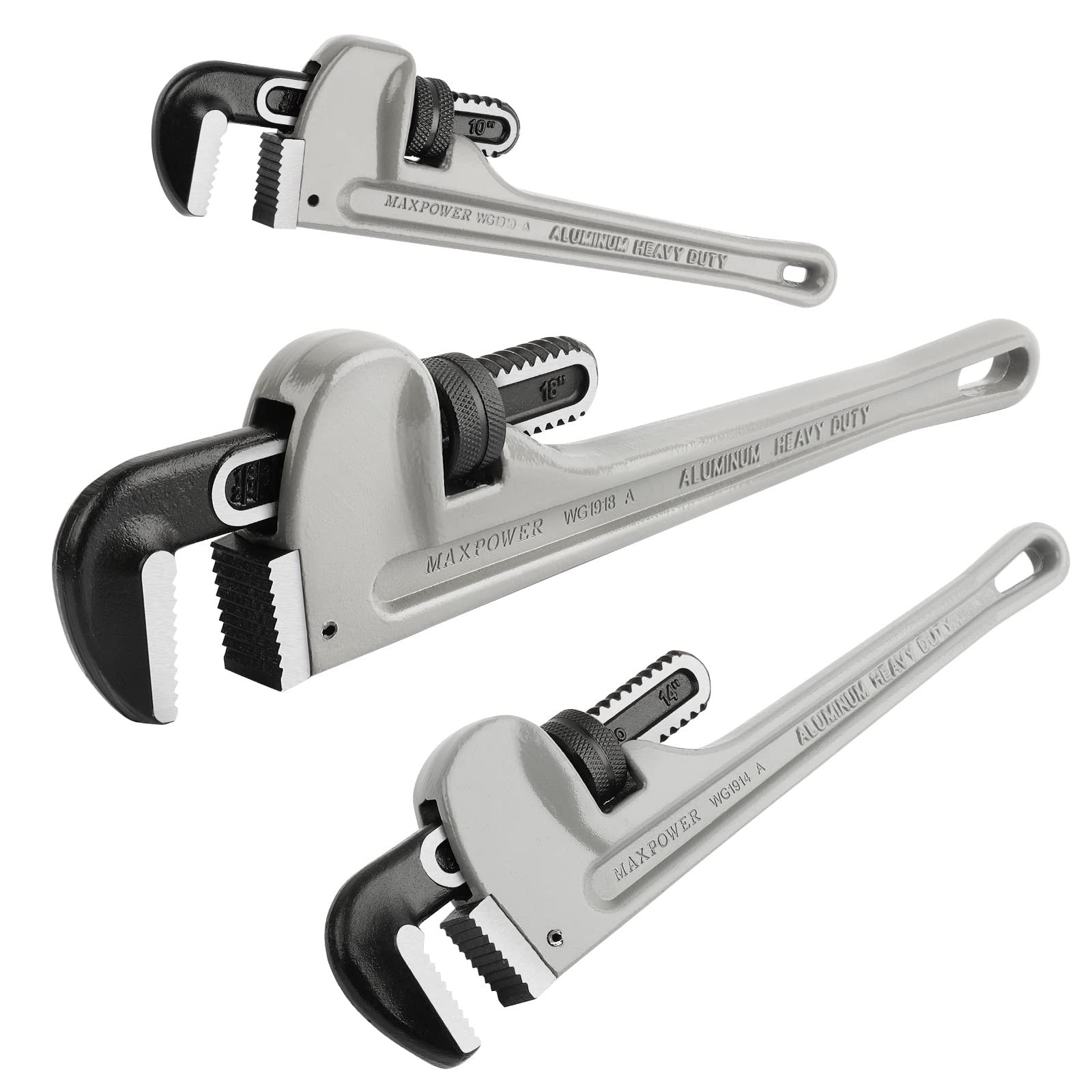 MaxPower Outils de plomberie clés tuyau alu 10-14-18 pouces lot