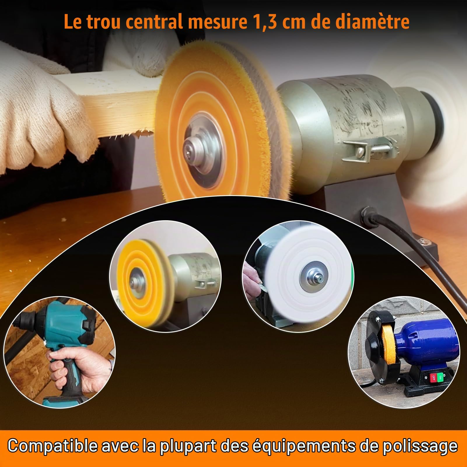LEONTOOL Sanding disque polissage coton 145 mm lot de 2