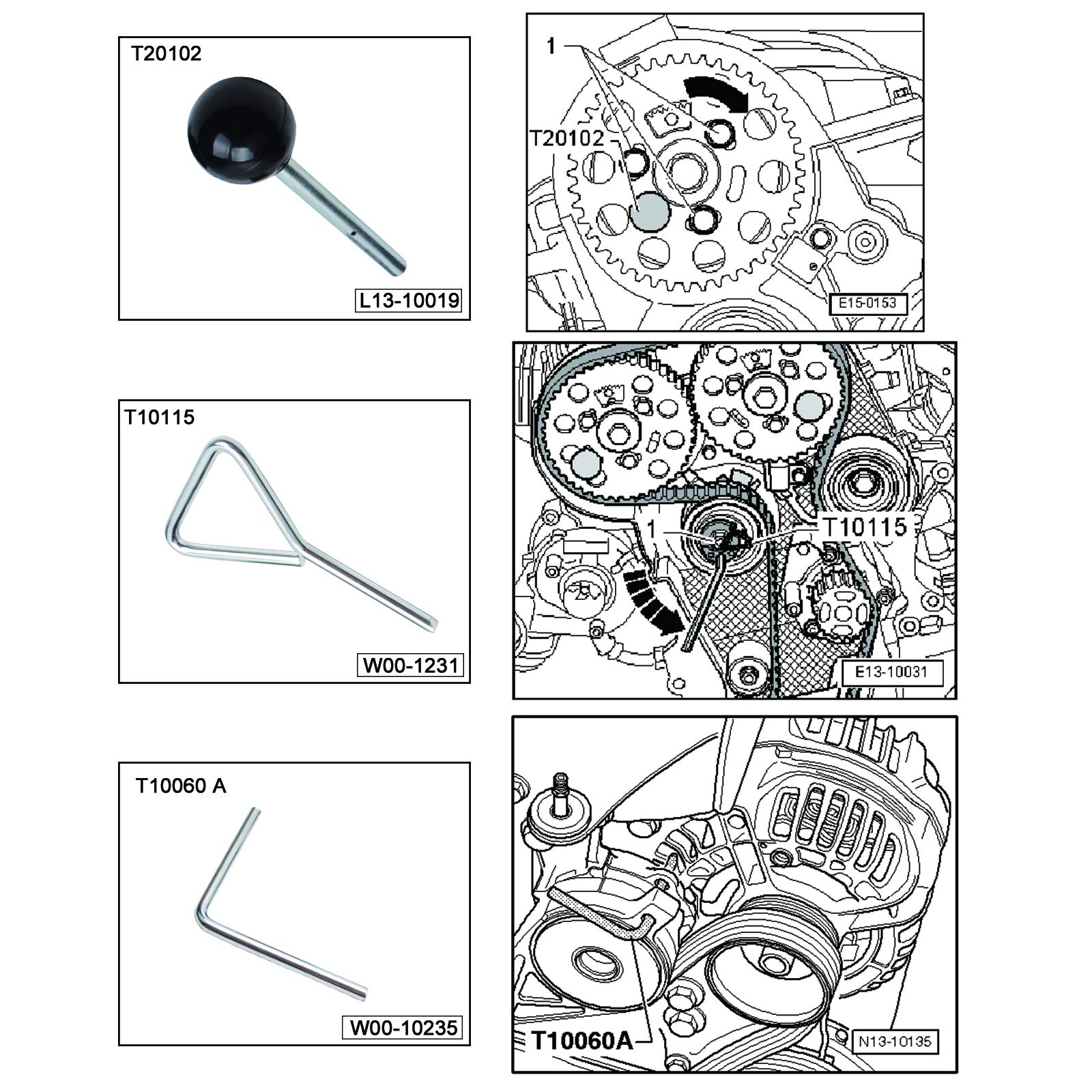 CCLIFE Timing Tools kit calage distribution VAG 1.2-2.0 TDI
