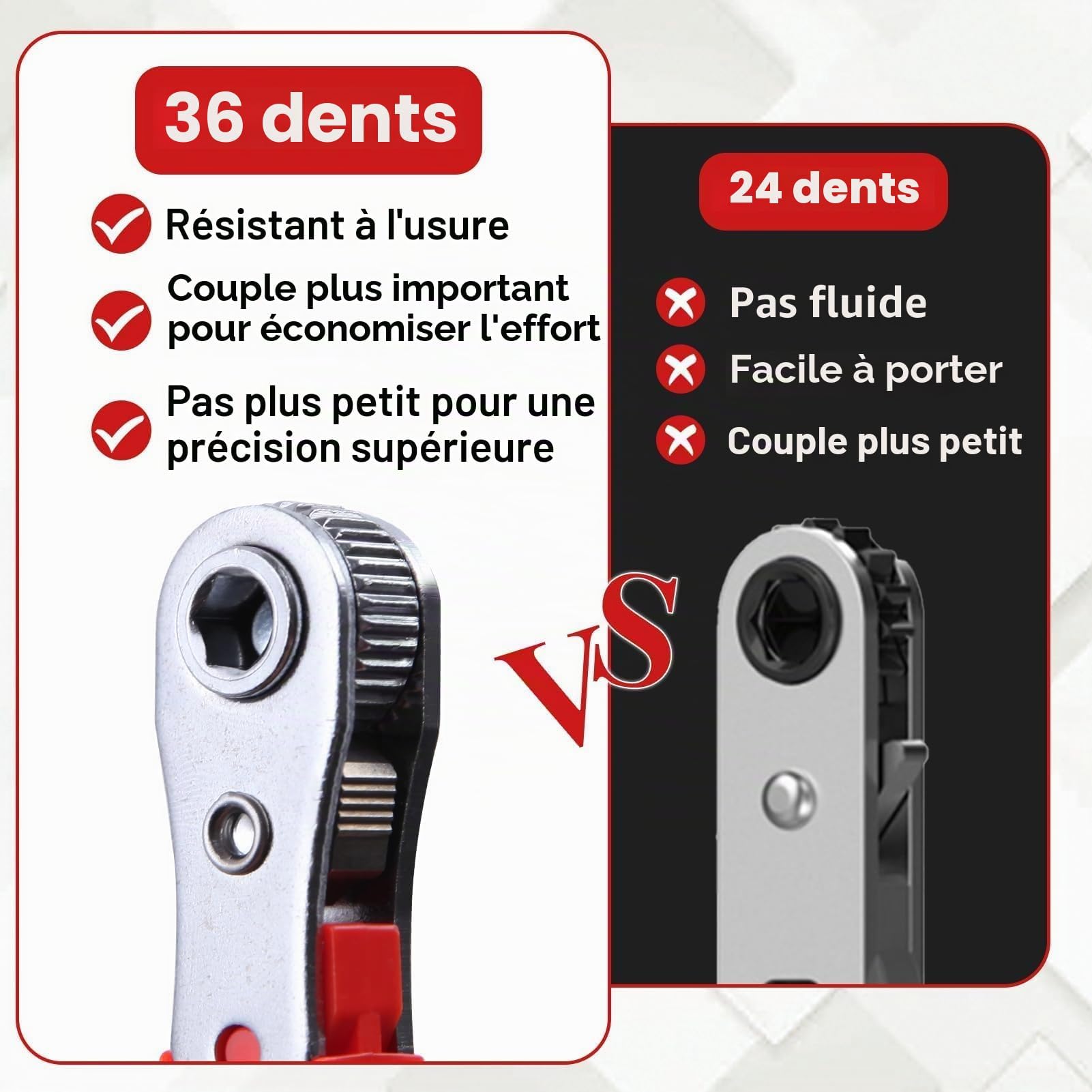 LEONTOOL Tournevis angle droit 17 pièces 36 dents