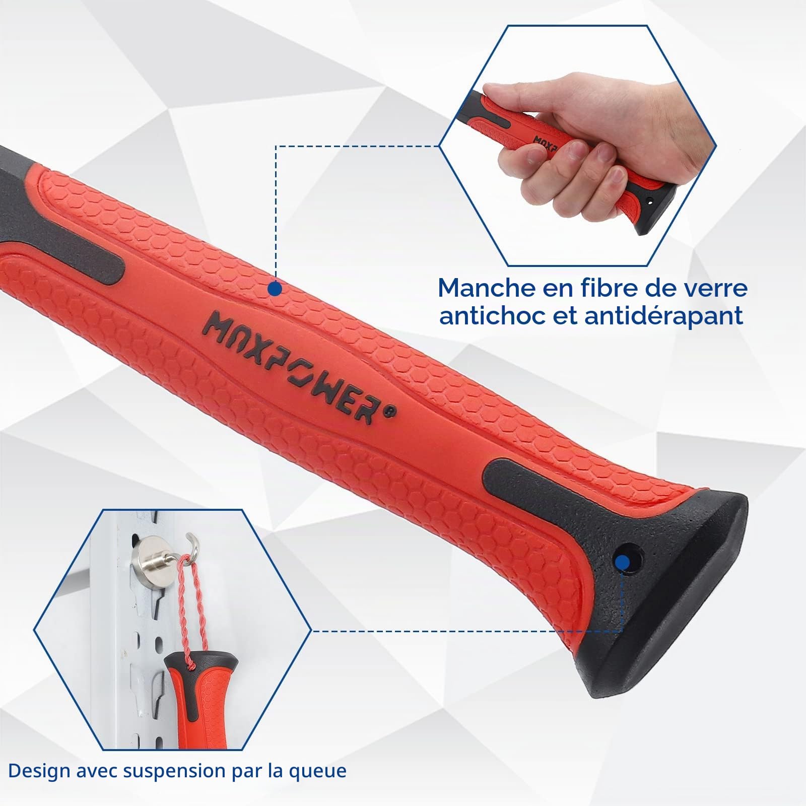 MaxPower Outils de frappe marteau à griffes 8Oz 240mm