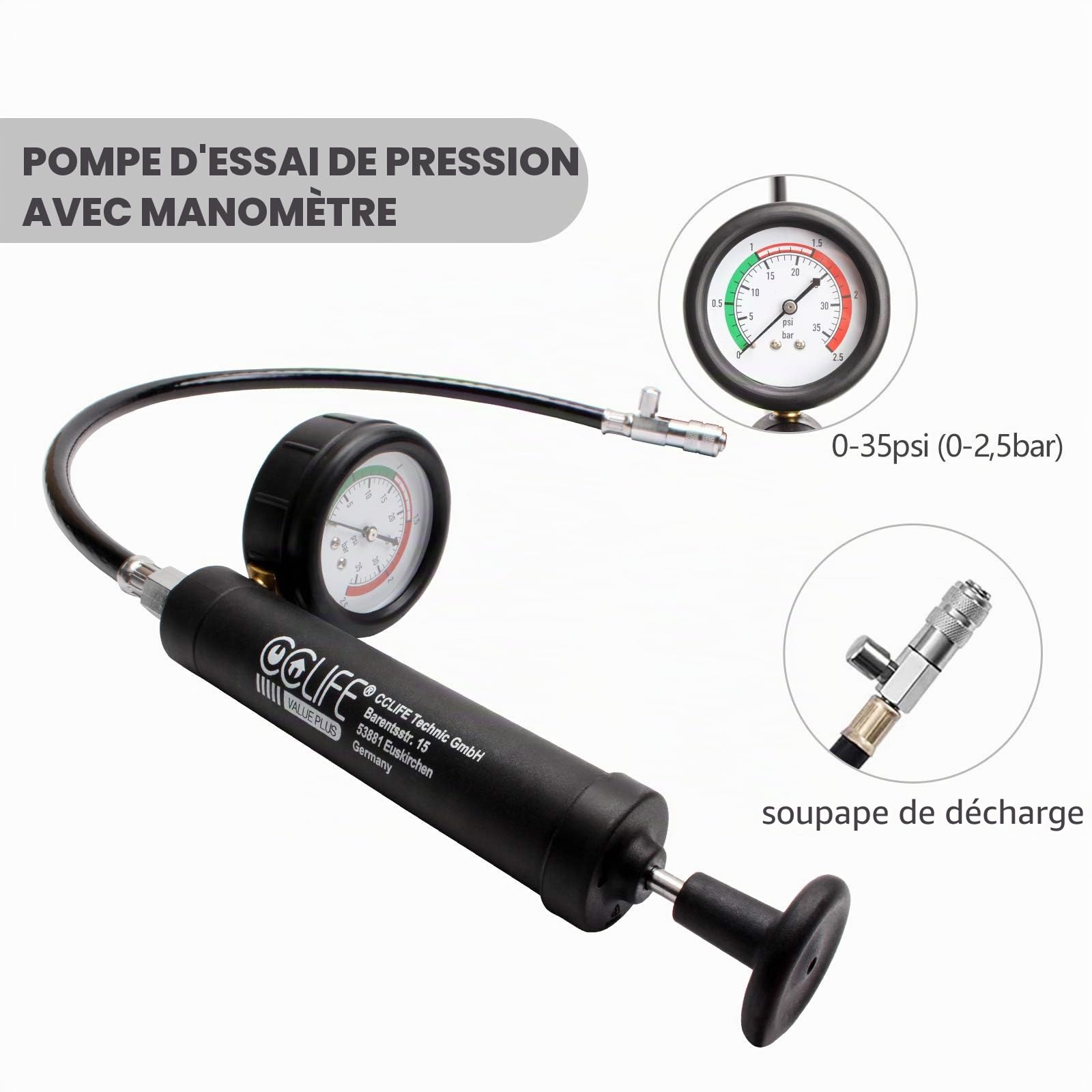 CCLIFE Test Tools testeur refroidissement 28 pièces bleu