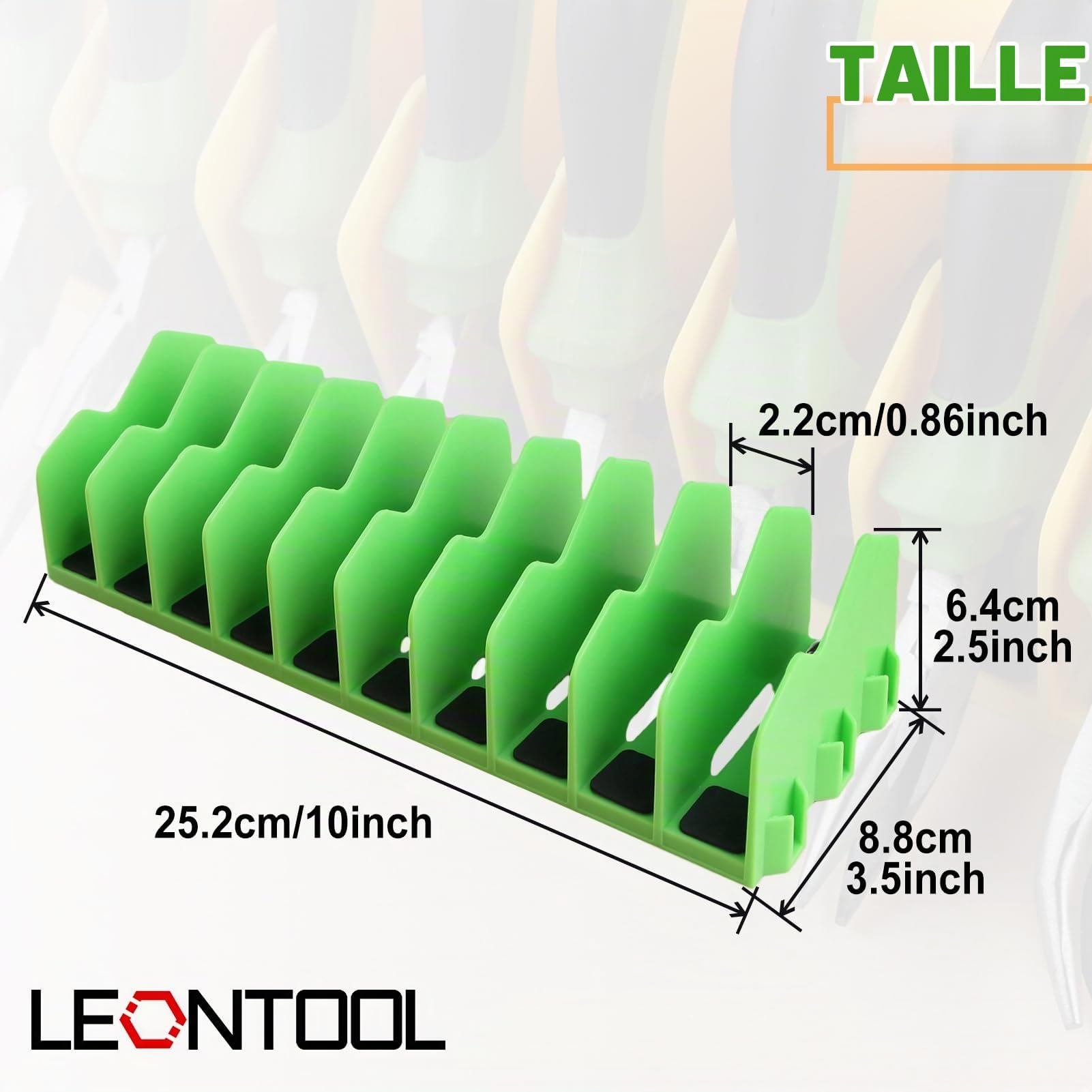 LEONTOOL Lot 2 racks pinces 10 fentes extensible PP