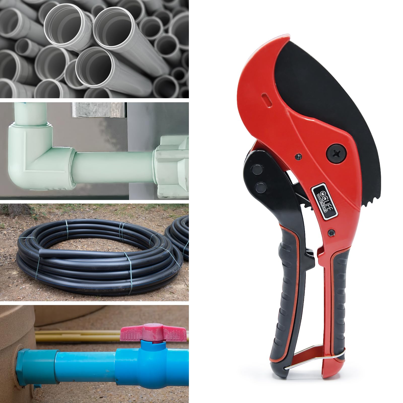 CCLife DIY Tools coupe tube PVC 64 mm pince à cliquet SK5