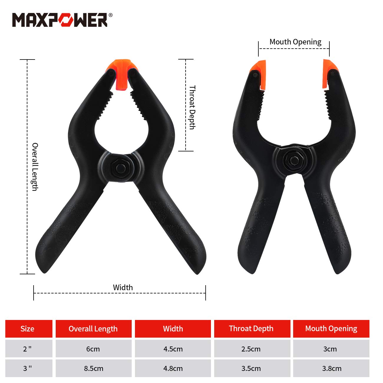 MaxPower Outils de serrage lot 22 pinces à ressort ABS