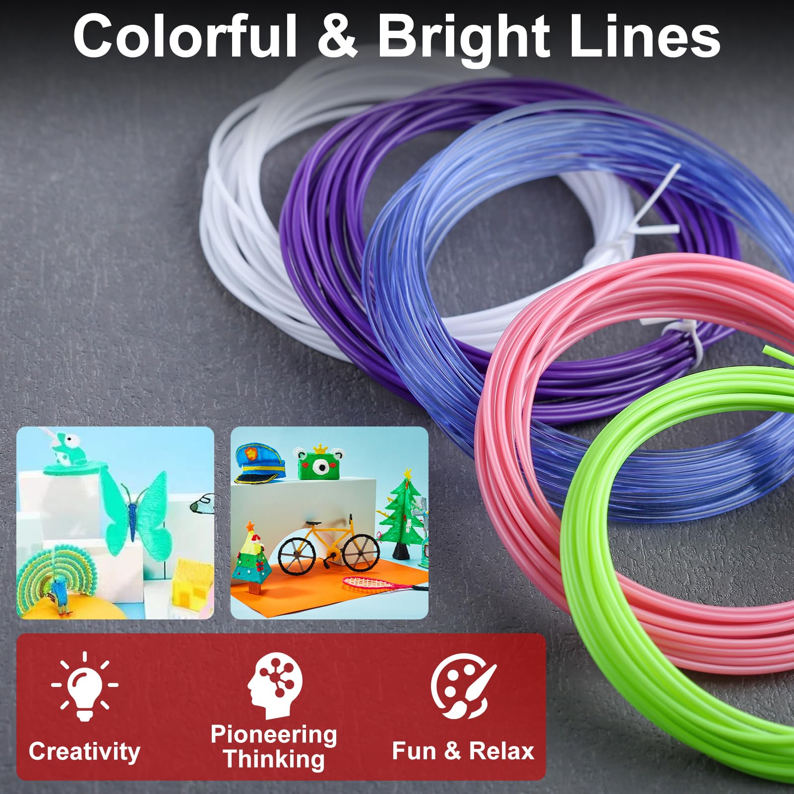 LEONTOOL Vis et Écrous filament PLA 1,75mm 20 couleurs 100m