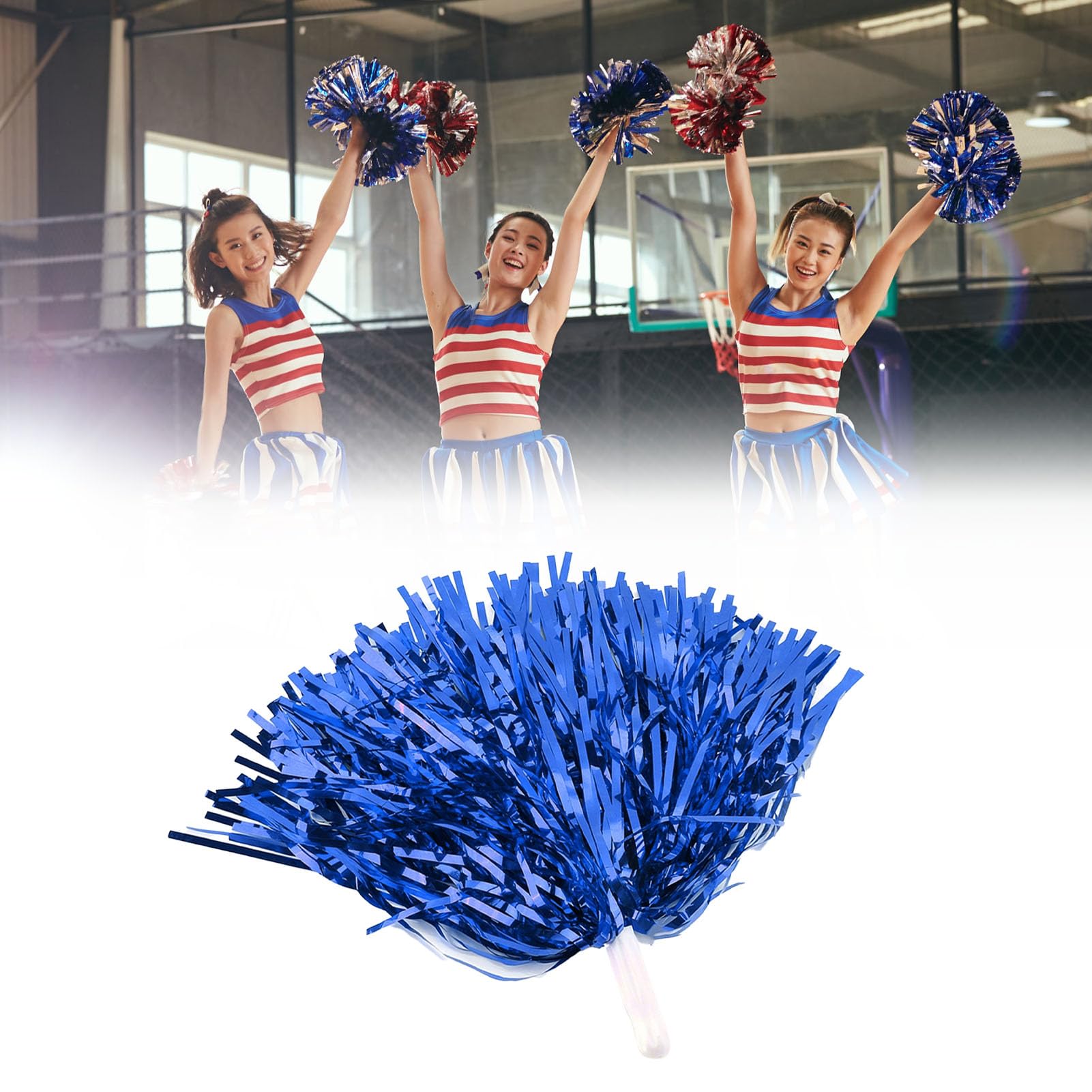 OUKENS pompons pom-pom girl bleu 6 pièces PET