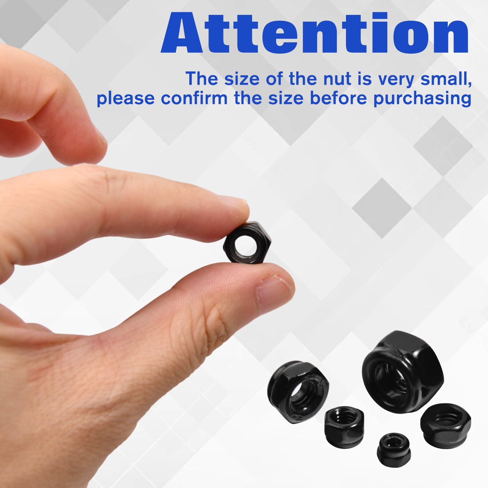 LEONTOOL Contre-écrous Nylstop M6 noir lot 50 pcs