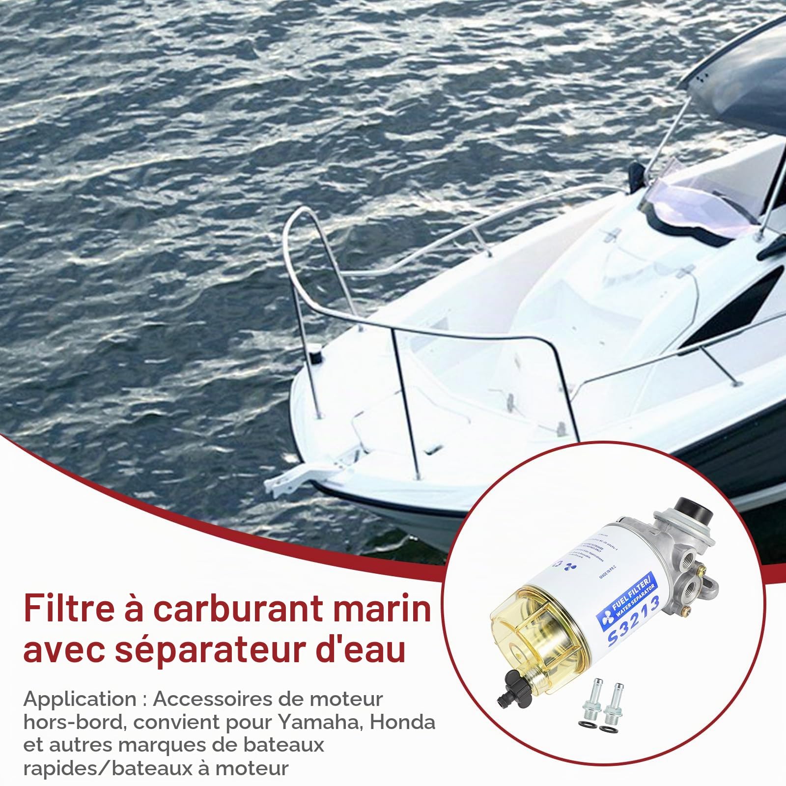 OUKENS S3213 Filtre carburant diesel marin 10 microns