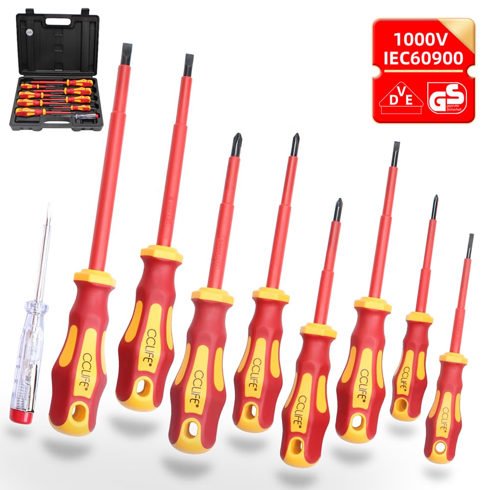 CCLIFE Screwdriver Sets tournevis isolés VDE 1000V lot 9
