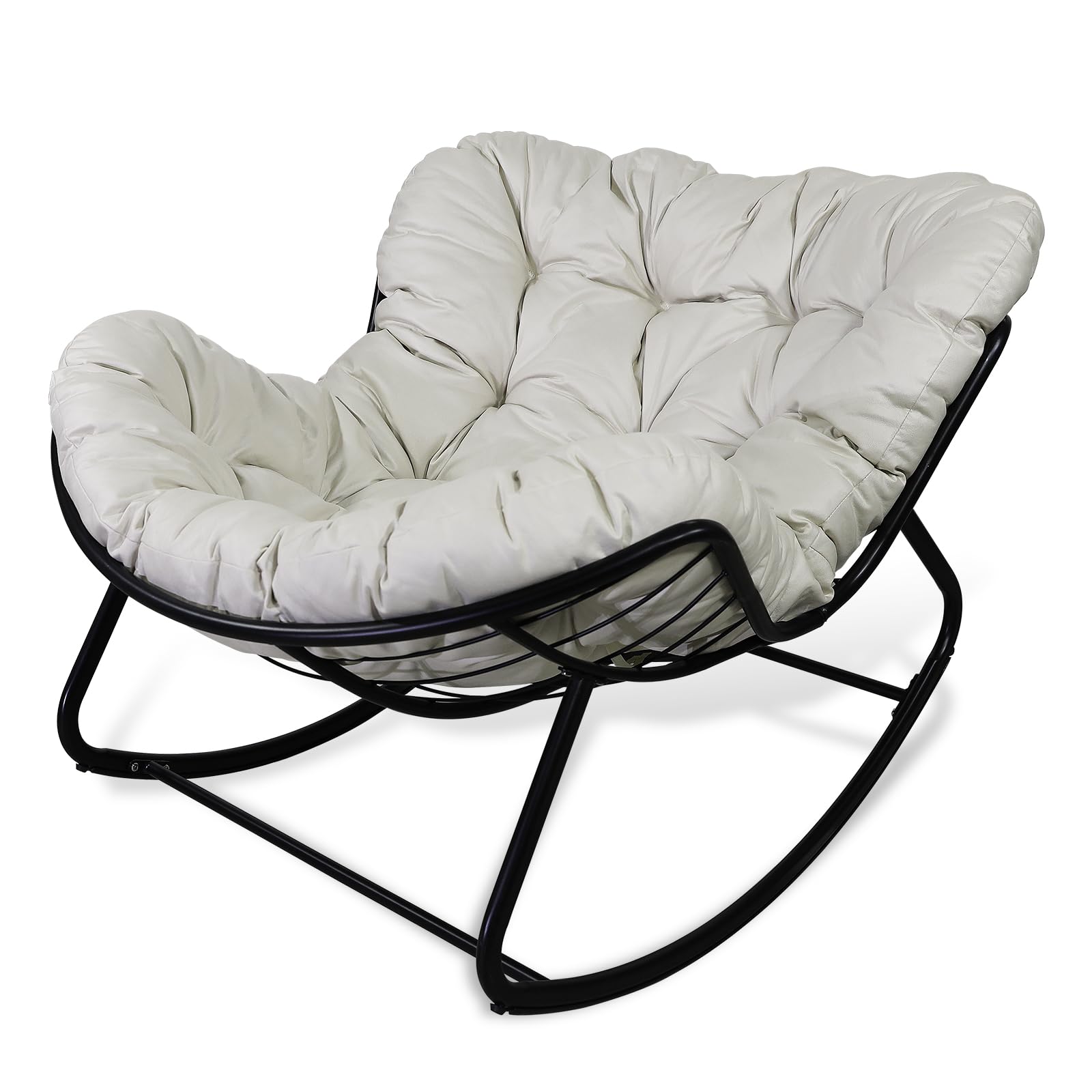 CCLIFE DIY Tools Fauteuil à bascule beige 150 kg