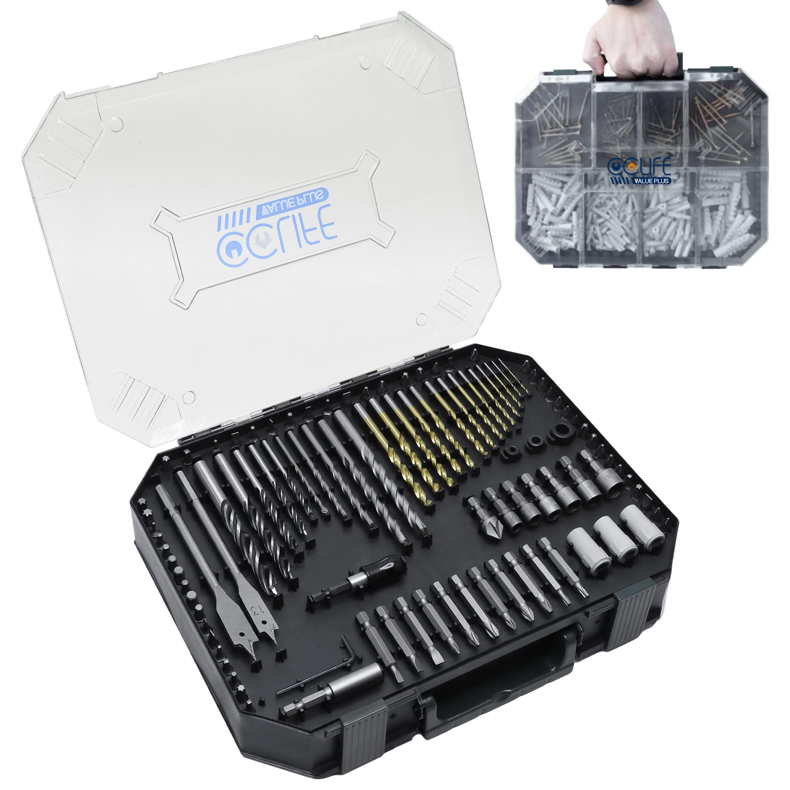 CCLIFE DIY Tools Coffret Forets 400 Pièces HSS Titane