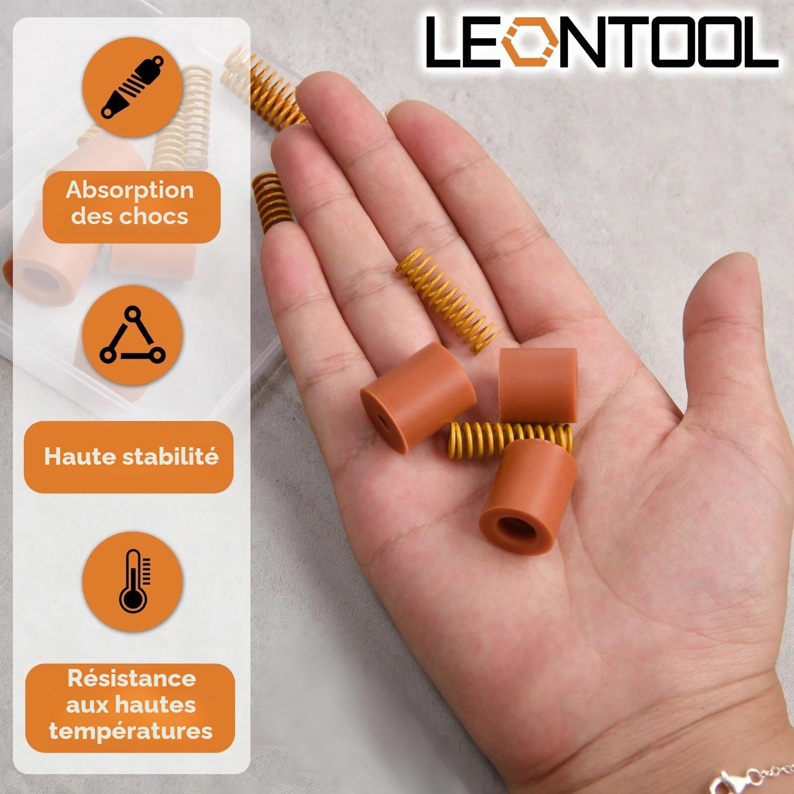 LEONTOOL Vis Écrous kit nivellement lit 16 pièces 18mm