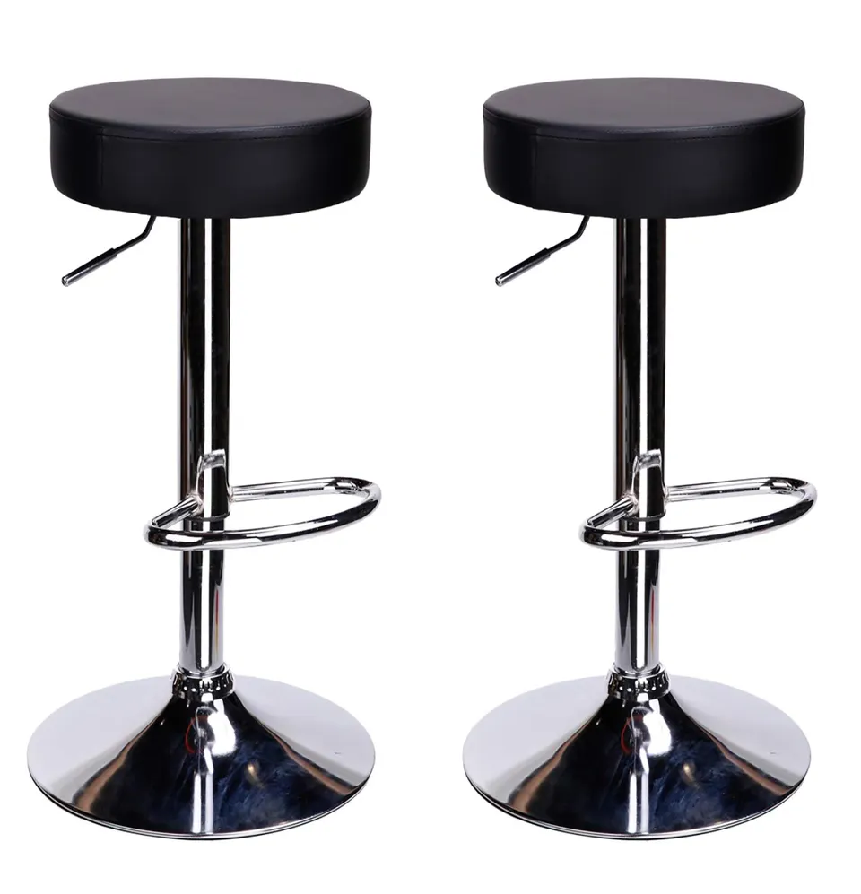 CCLIFE DIY Tools Tabouret Bar Noir Pivotant Lot 2 Simili