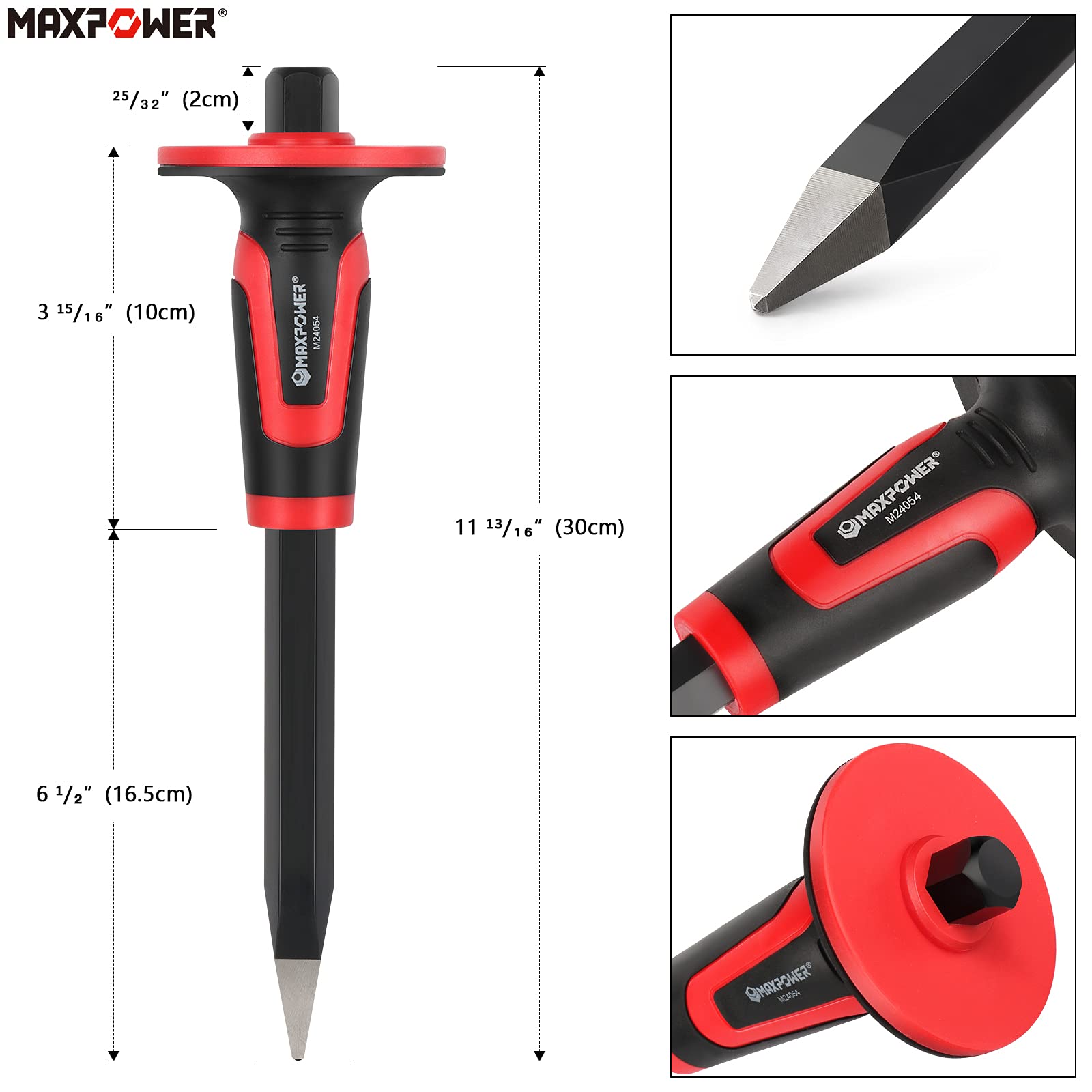 MaxPower Outils de coupe Burins maçon 3 pièces 220-300 mm