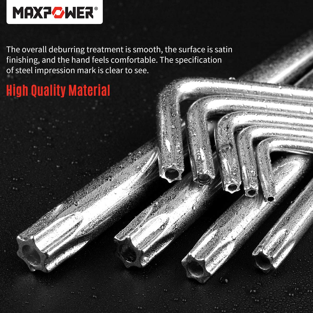 MaxPower Clé jeu 9 clés allen torx percées 1,5-10mm