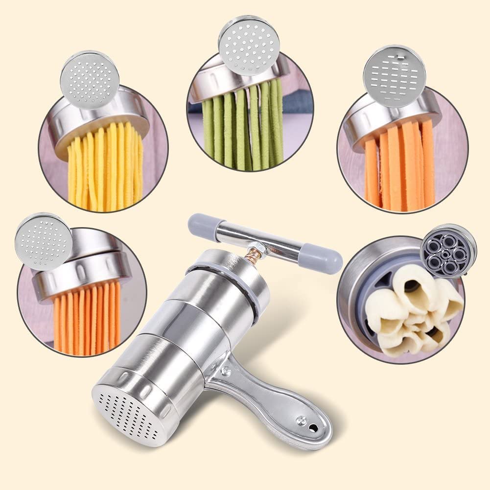Jadeshay Machine pâtes manuelle inox 5 moules