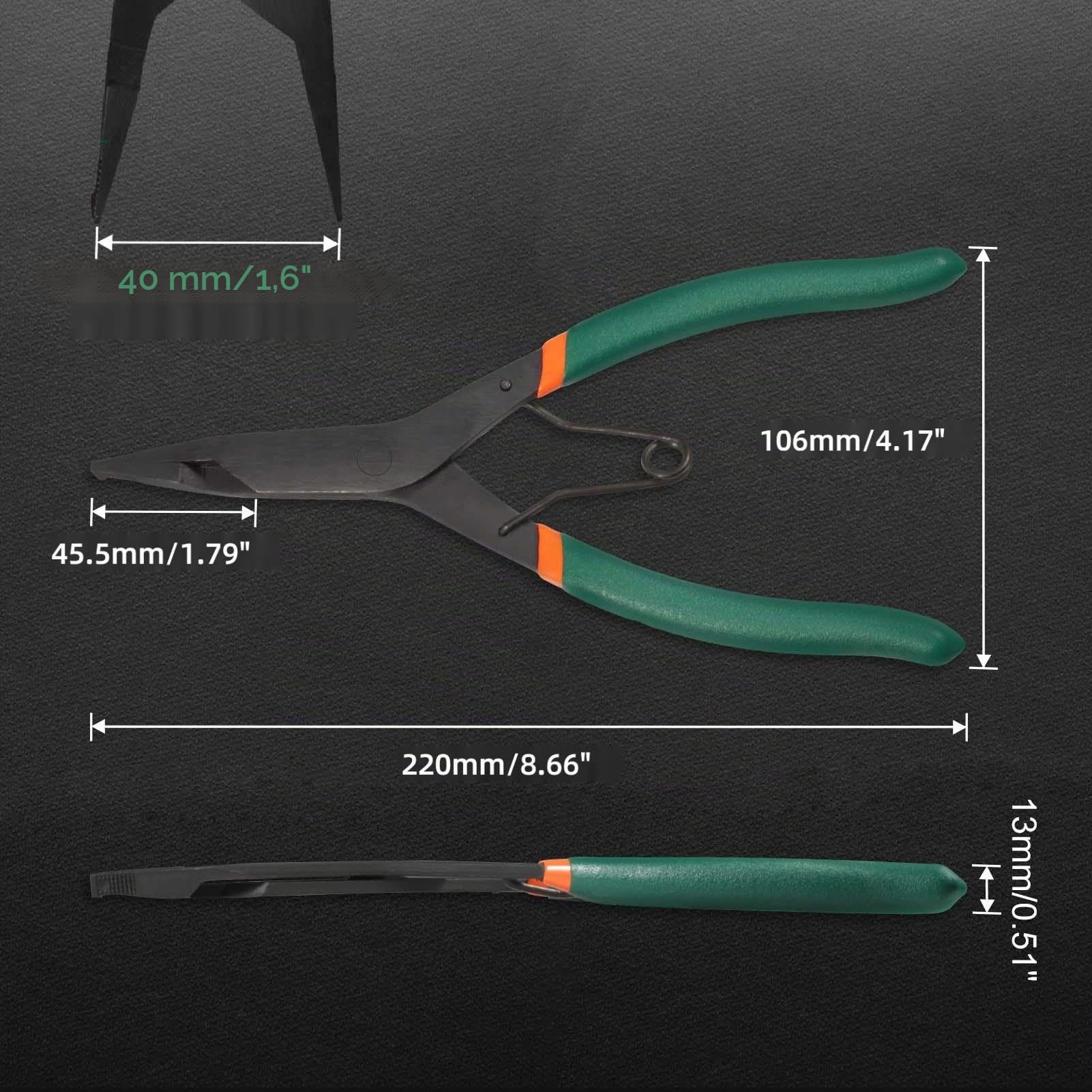 LEONTOOL Pinces pince à circlips bec coudé 90° 23 cm