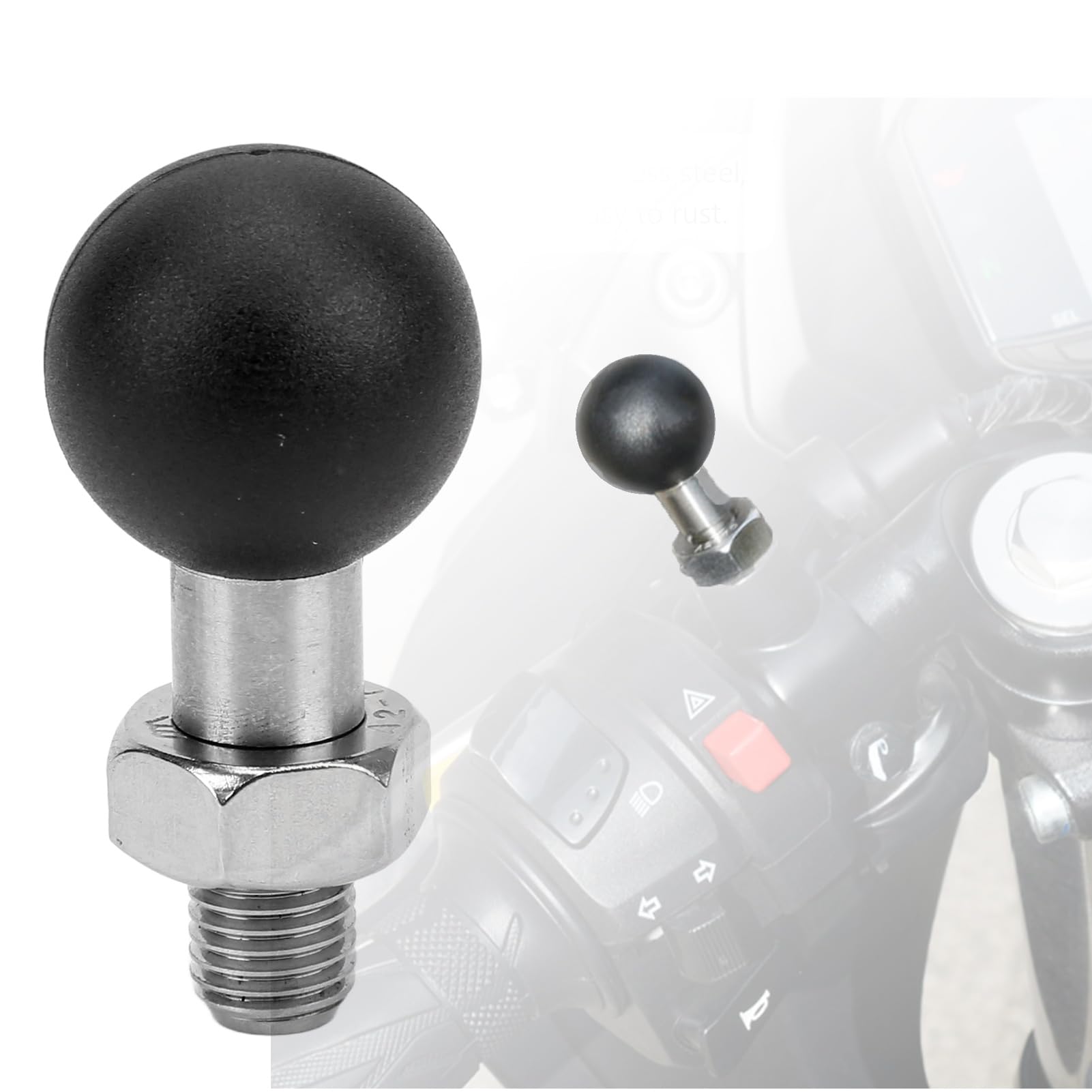 OUKENS Support boule rétroviseur moto M10x1,25 inox