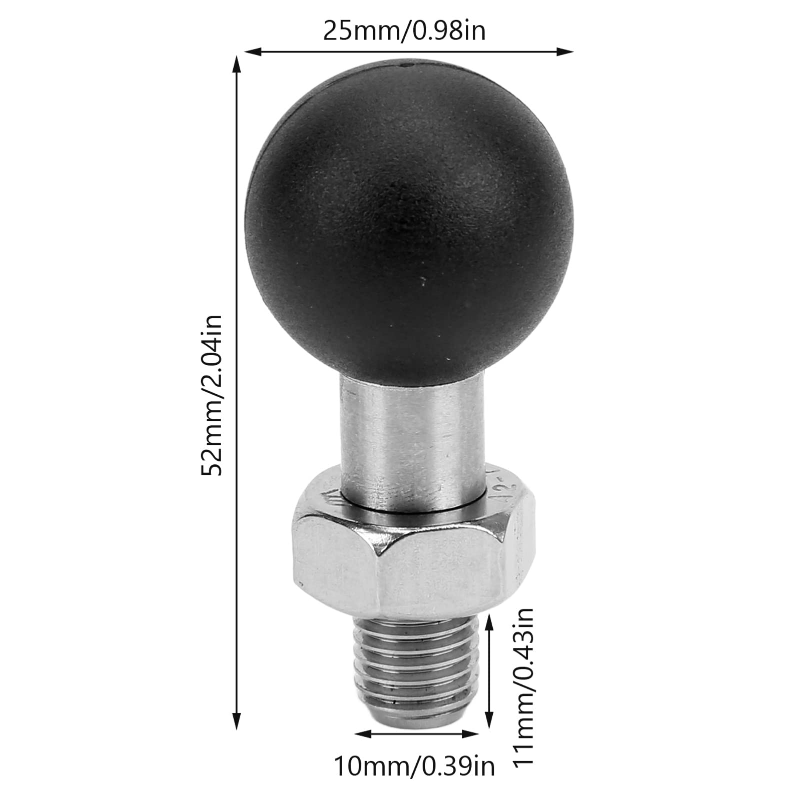 OUKENS Support boule rétroviseur moto M10x1,25 inox