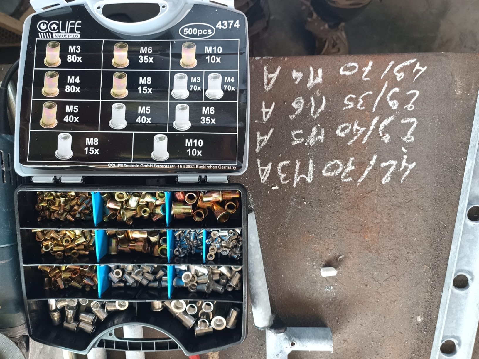 CCLIFE Rivet Guns écrous rivet acier zinc 500 pièces M3-M10