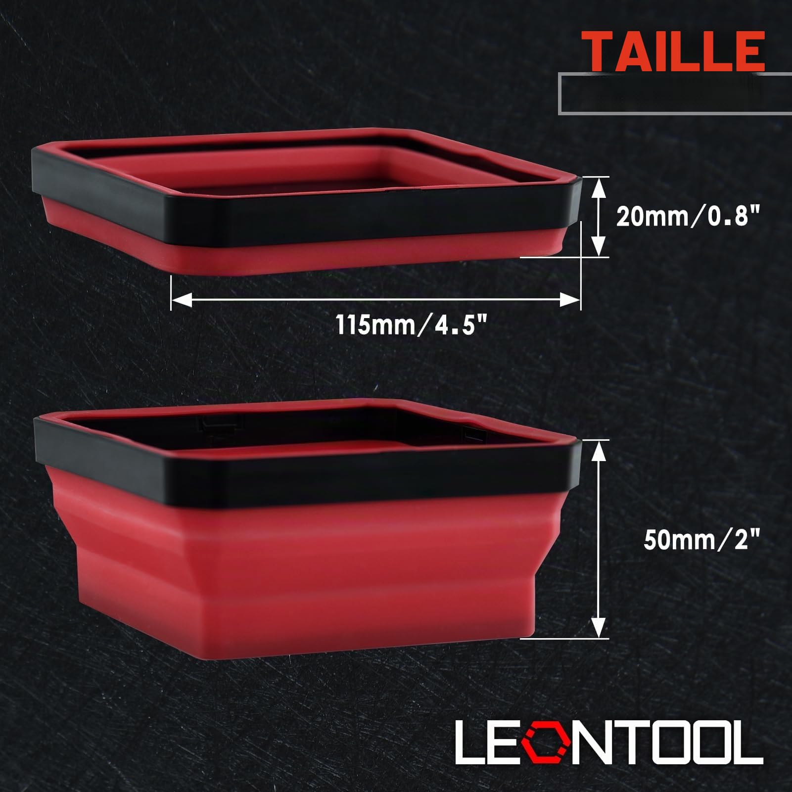 LEONTOOL Plateau magnétique silicone pliable lot de 3