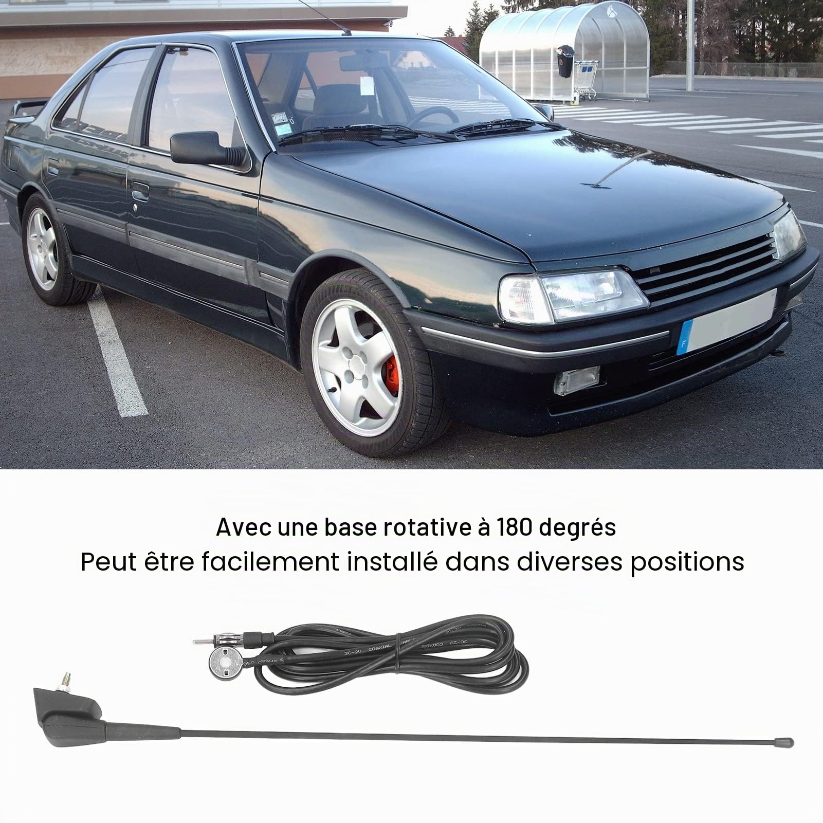 OUKENS Antenne voiture caoutchouc Peugeot AM FM toit