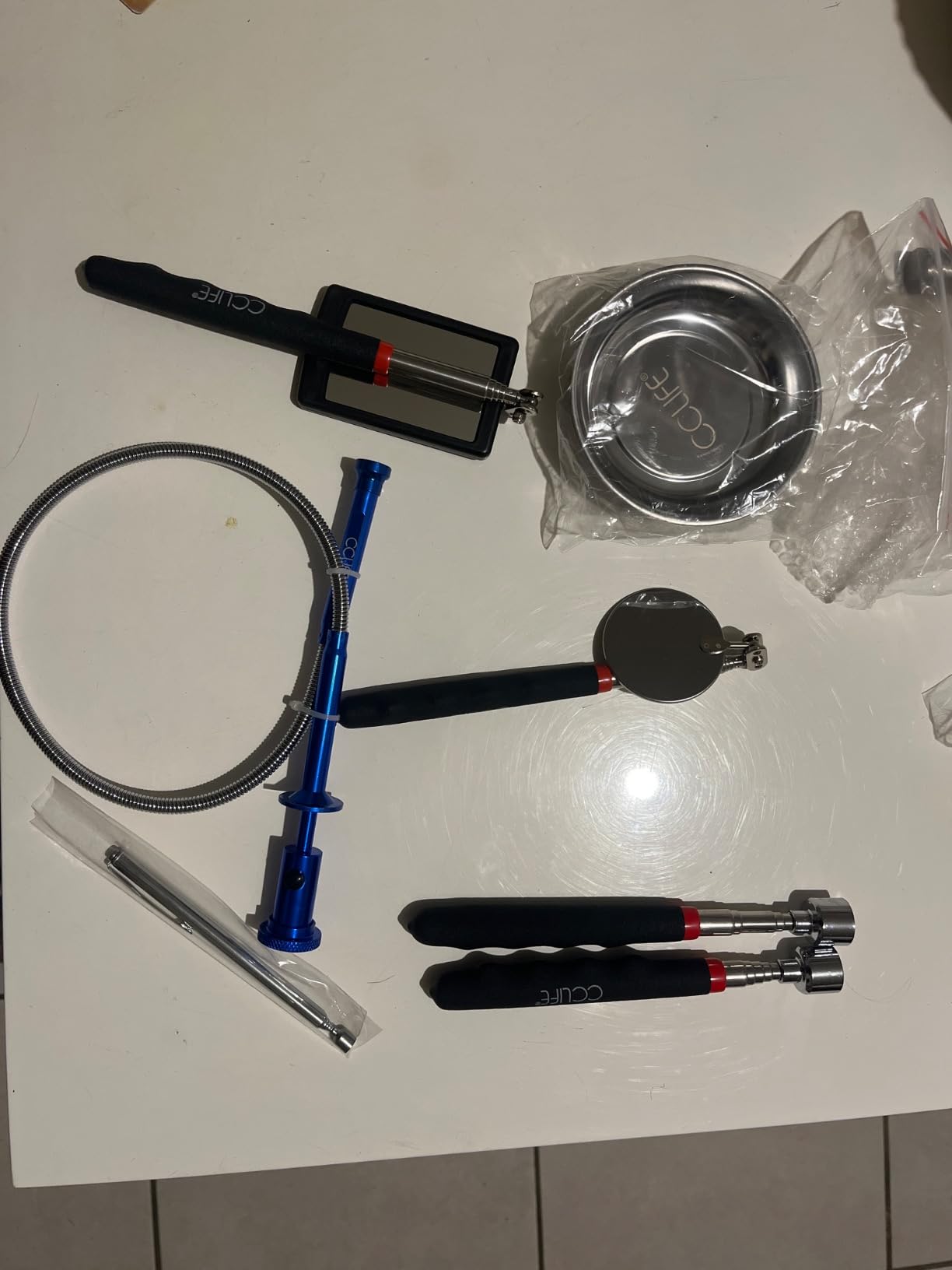 CCLife DIY Tools kit 7 aimant télescopique miroir LED