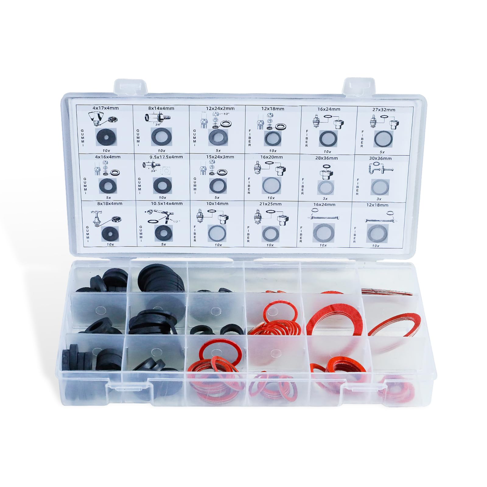 CCLIFE DIY Tools coffret 141 joints toriques fibre caoutchouc