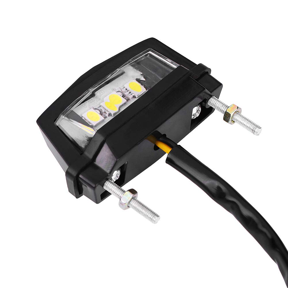OUKENS Feu Arrière LED Moto 12V Boîtier Noir Lumière Blanche