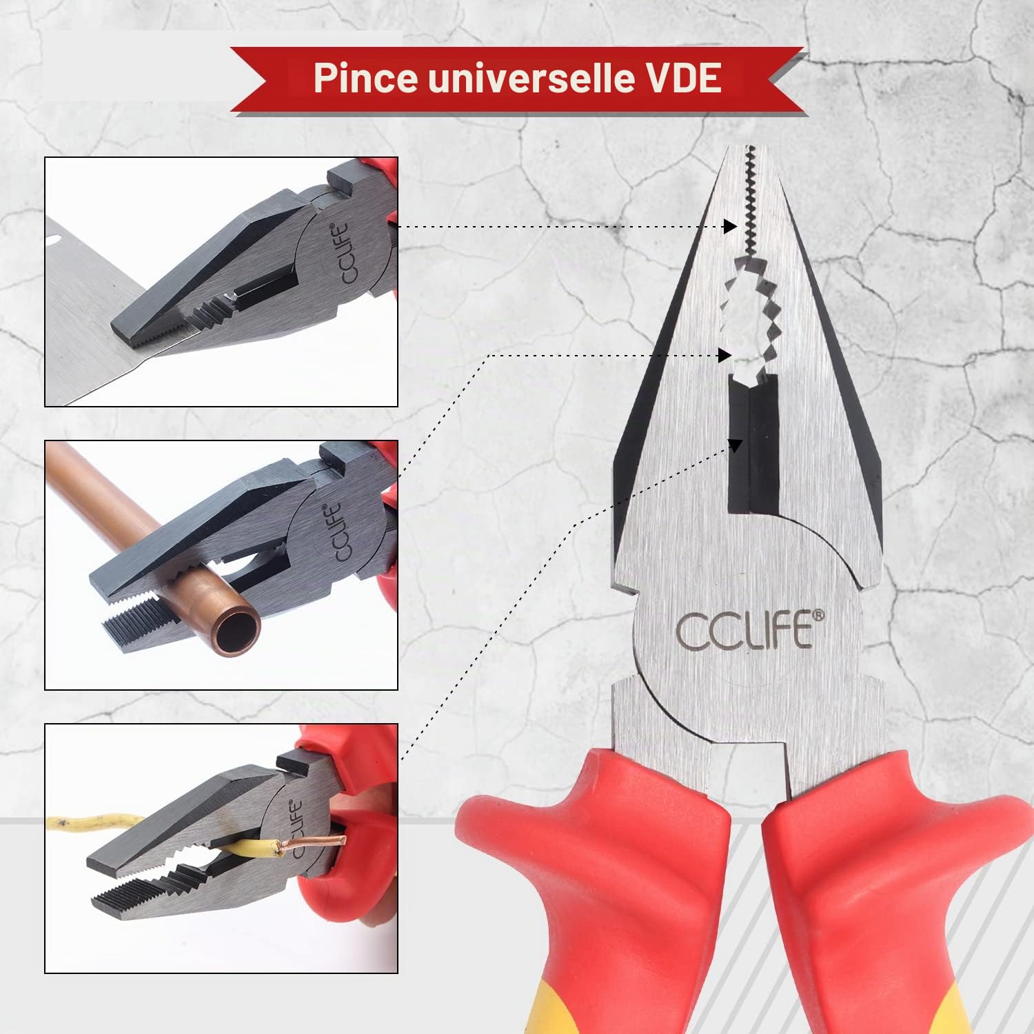 CCLIFE Screwdriver Sets Tournevis VDE 11Pcs 1000V +Pinces