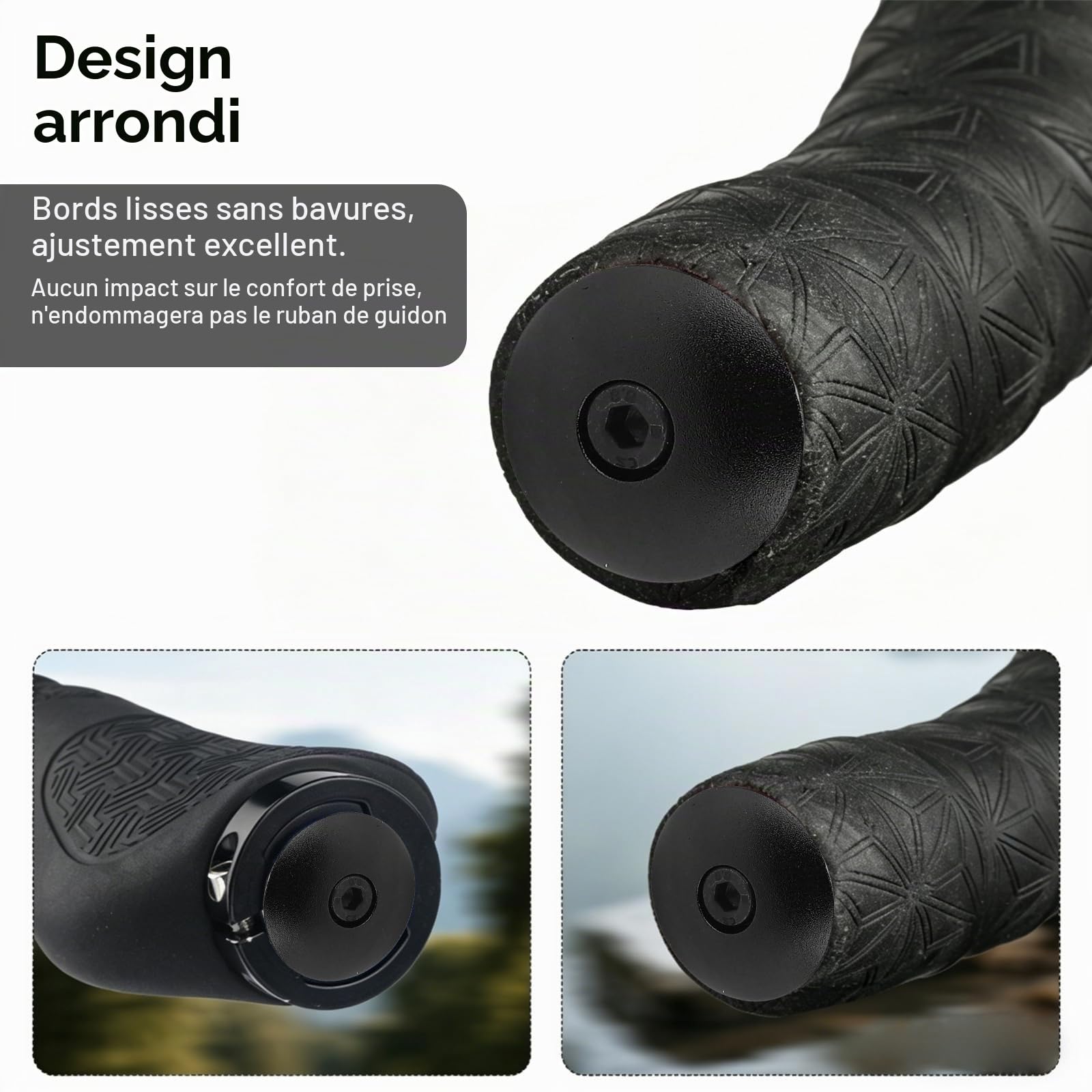 OUKENS Embouts guidon vélo alu noir paire 18-20 mm