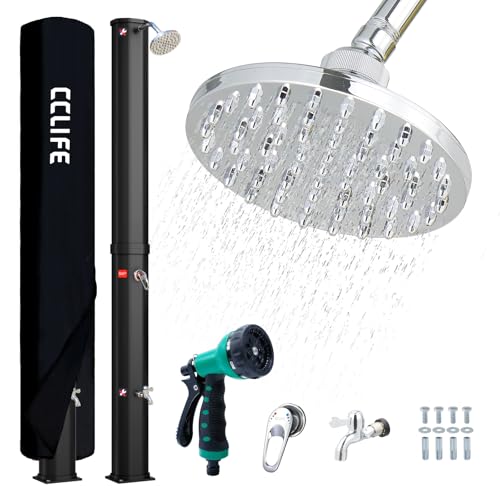 CCLIFE DIY Tools douche solaire 40 L noire avec douchette