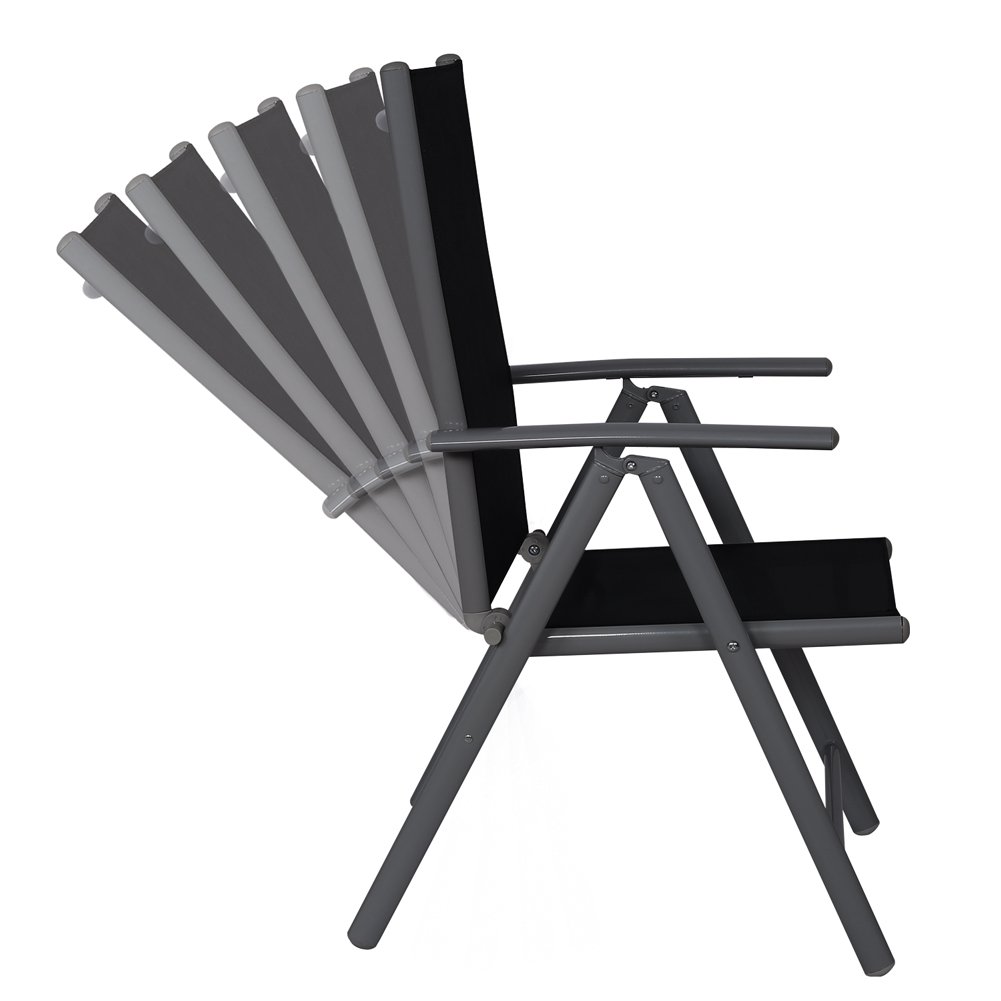 CCLIFE DIY Tools chaise pliante aluminium lot de 4 noire 120 kg