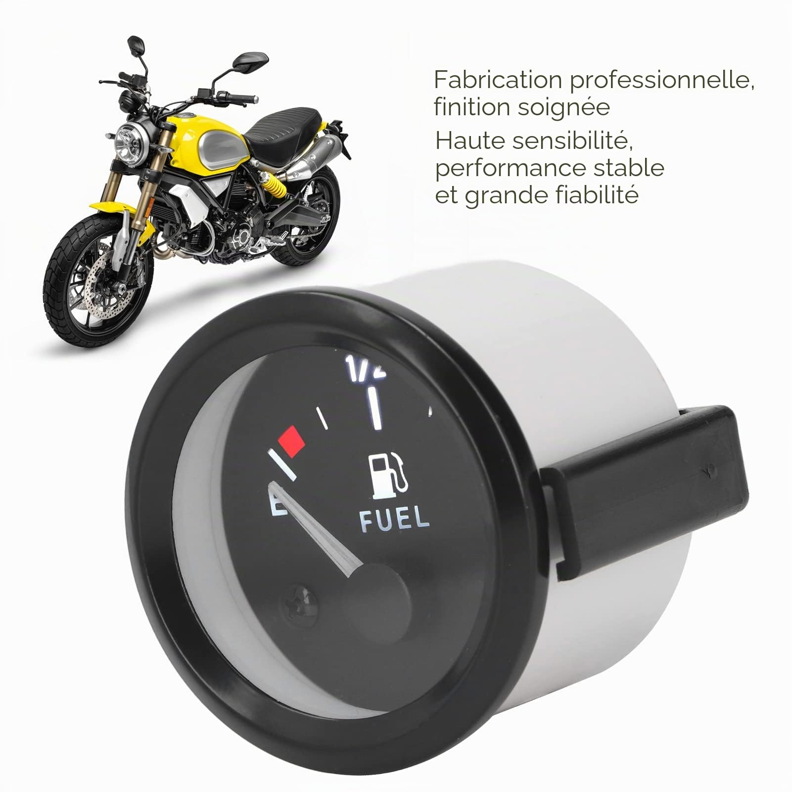 OUKENS Accessoires moto jauge carburant 2 pouces LED
