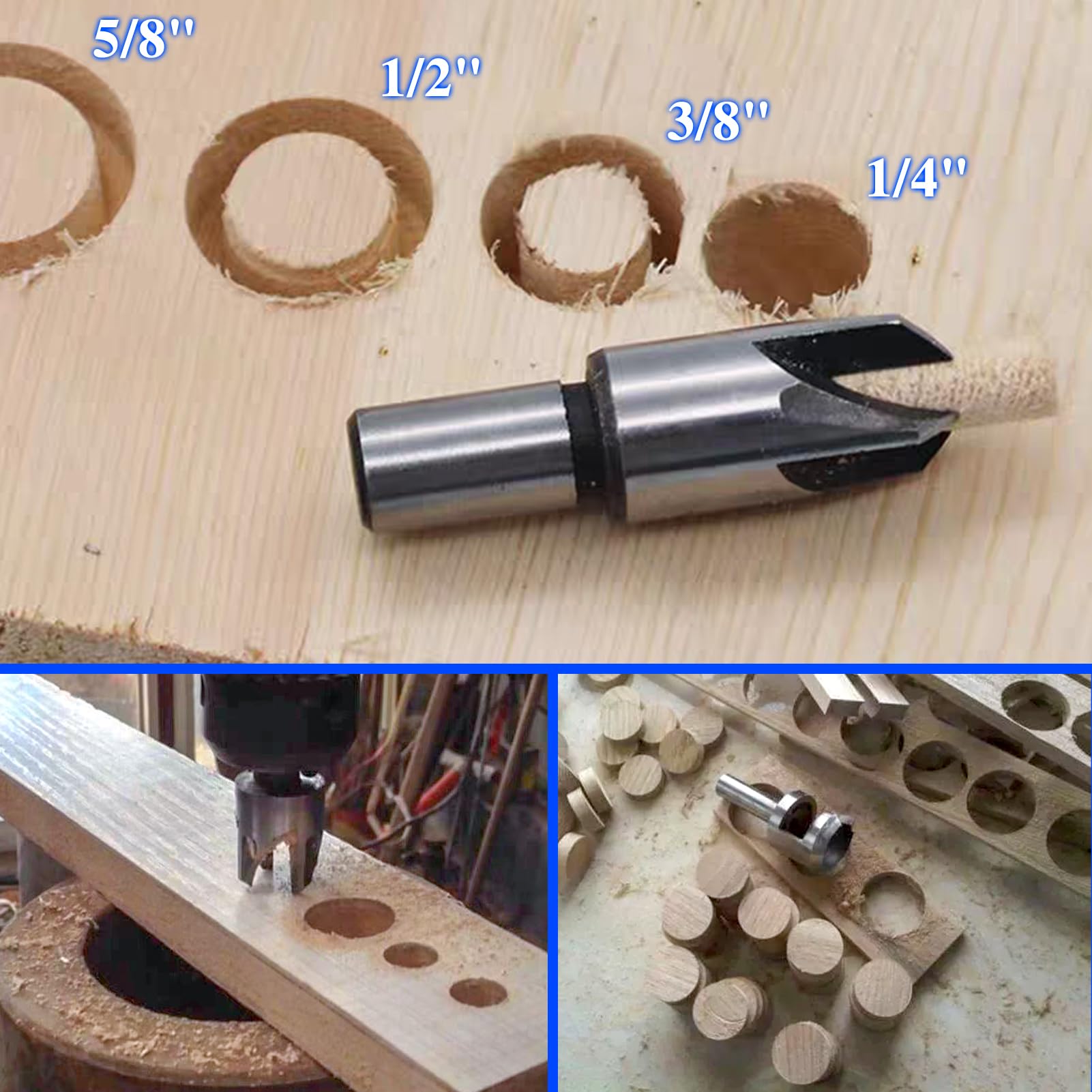 LEONTOOL Lames de Scie forets à bouchon bois 6-16 mm lot 8