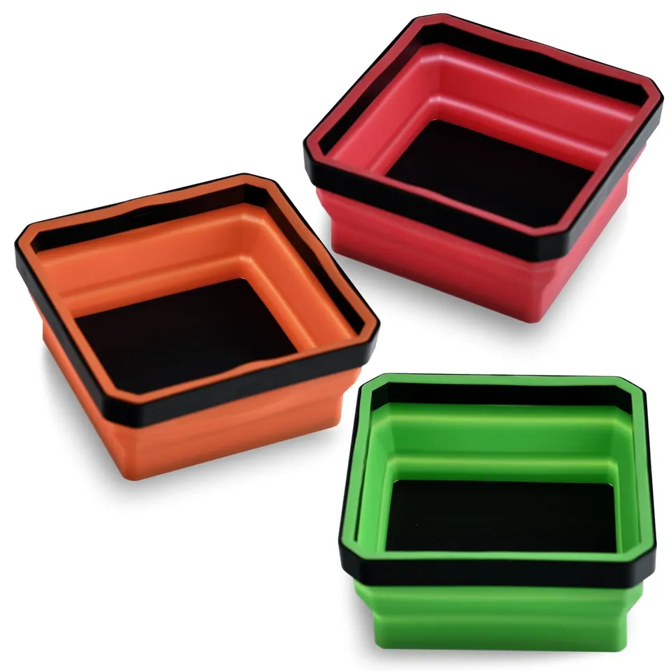 LEONTOOL Plateau magnétique silicone pliable lot de 3