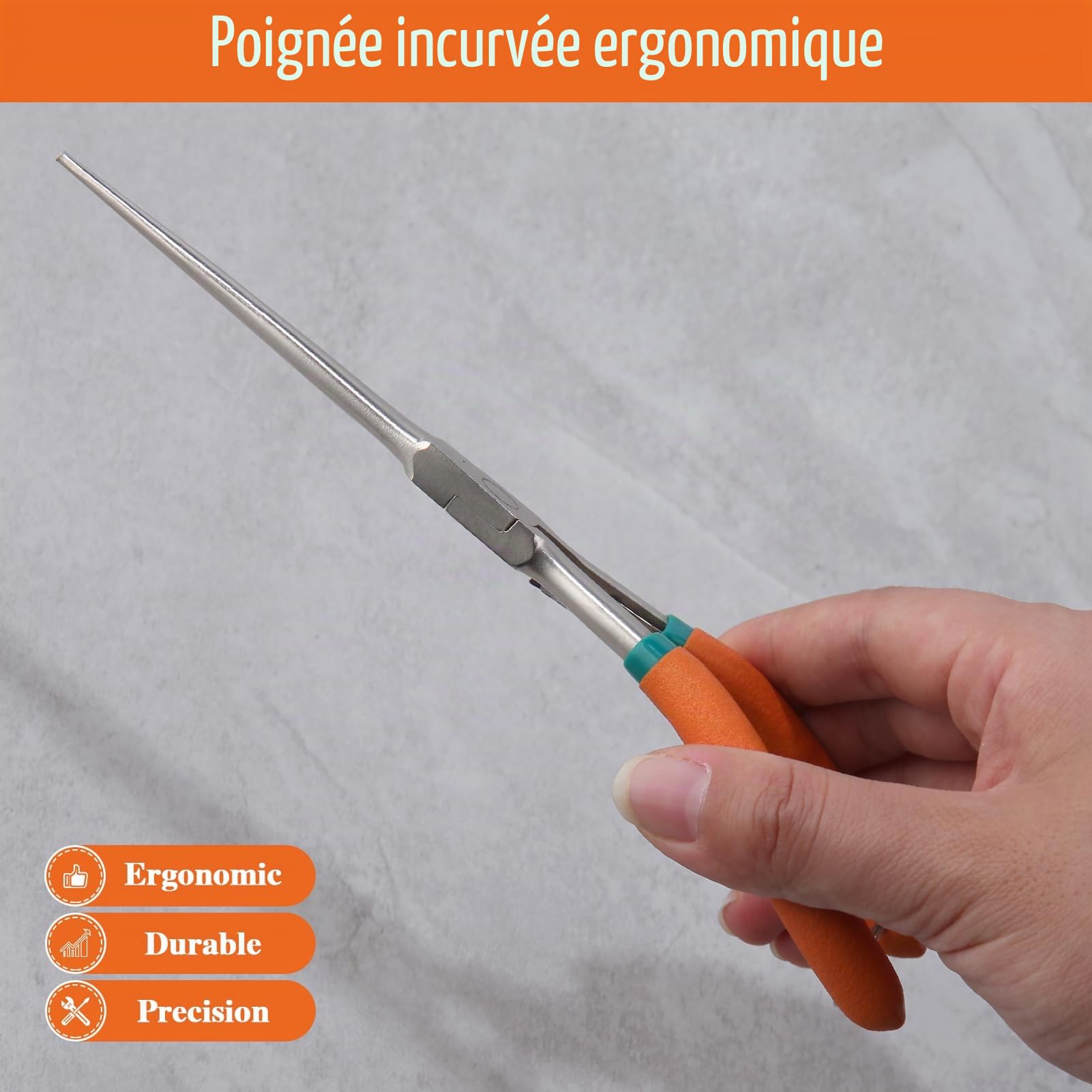 LEONTOOL Pinces pince à bec fin pointe aiguë 17,8 cm