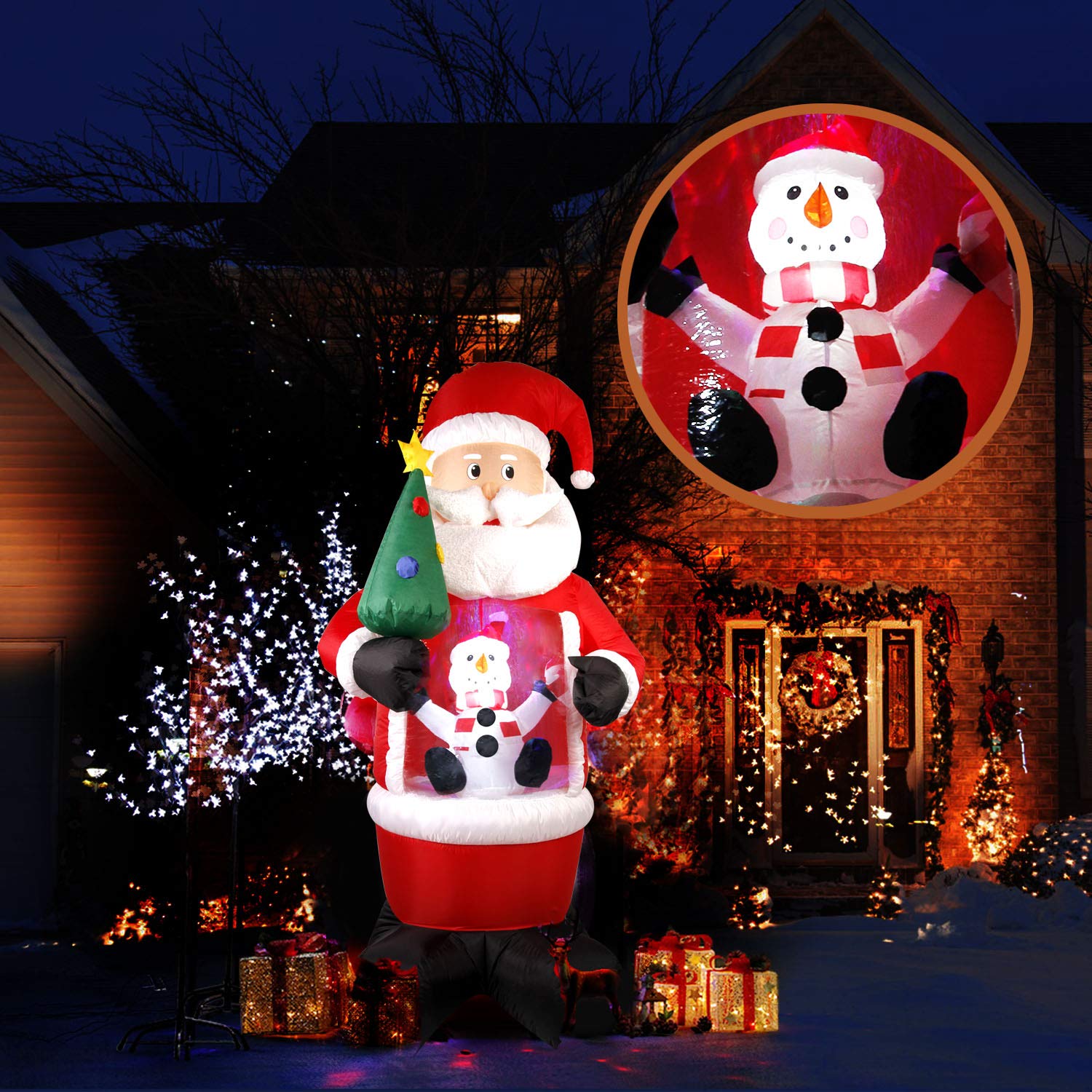 CCLIFE DIY Tools Bonhomme de Neige Gonflable LED 150 cm