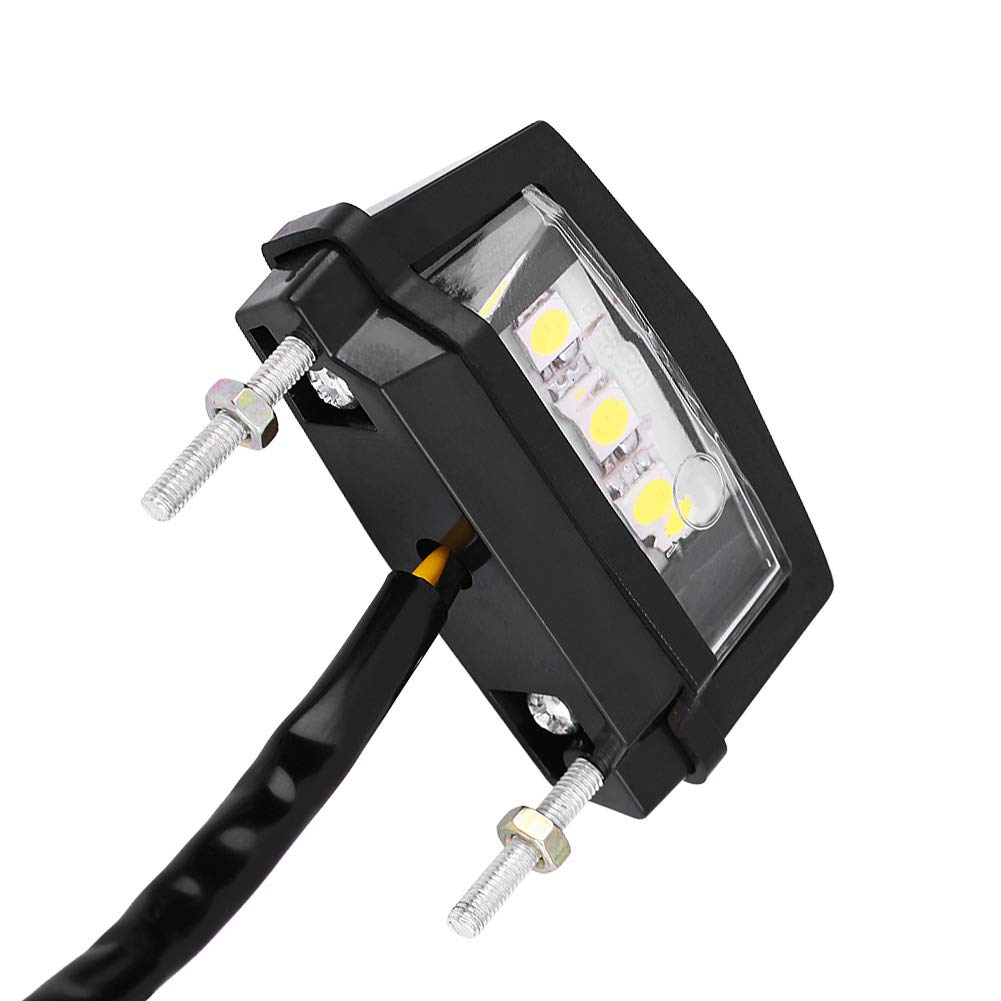 OUKENS Feu Arrière LED Moto 12V Boîtier Noir Lumière Blanche