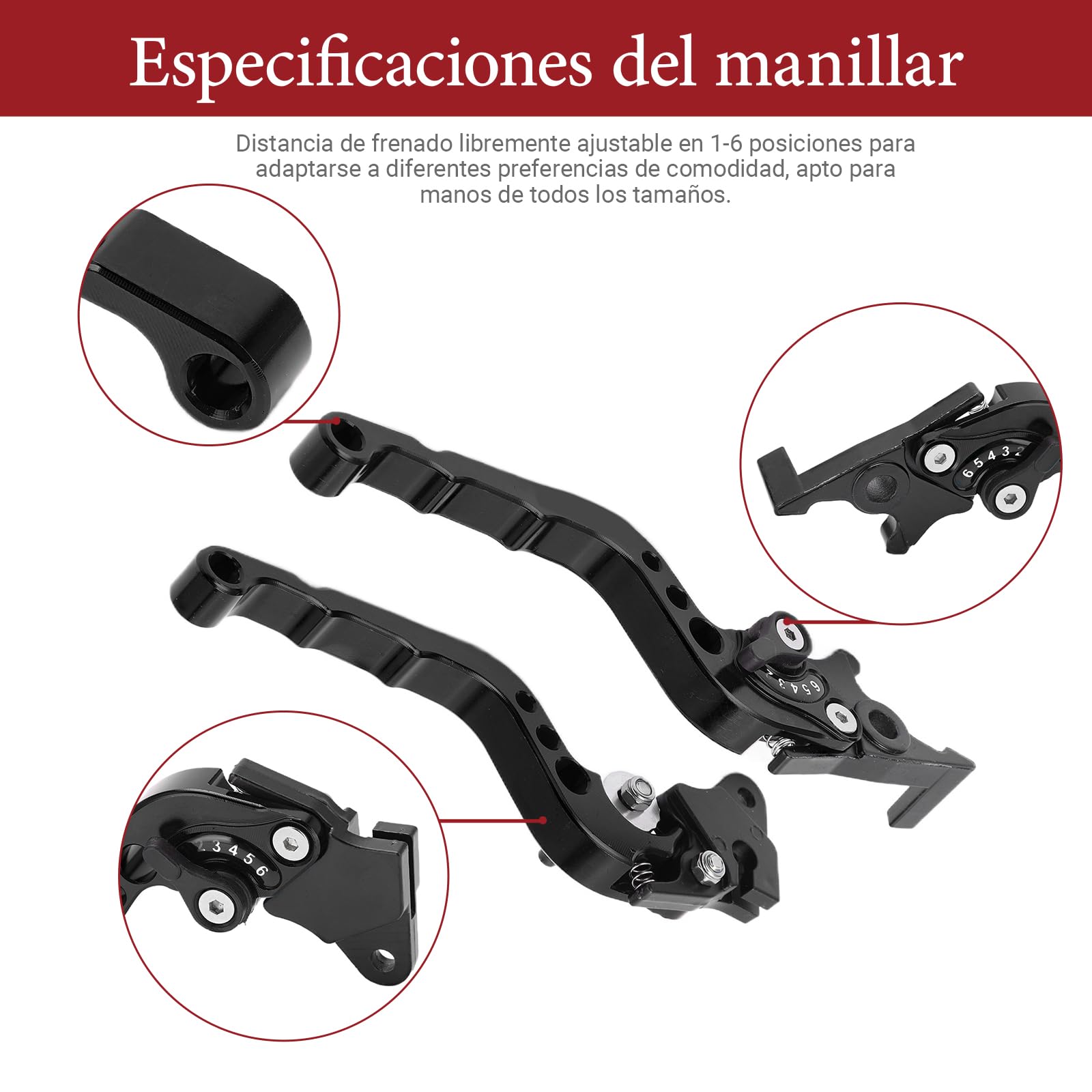 OUKENS Accessoires de moto leviers frein embrayage noir alu x2