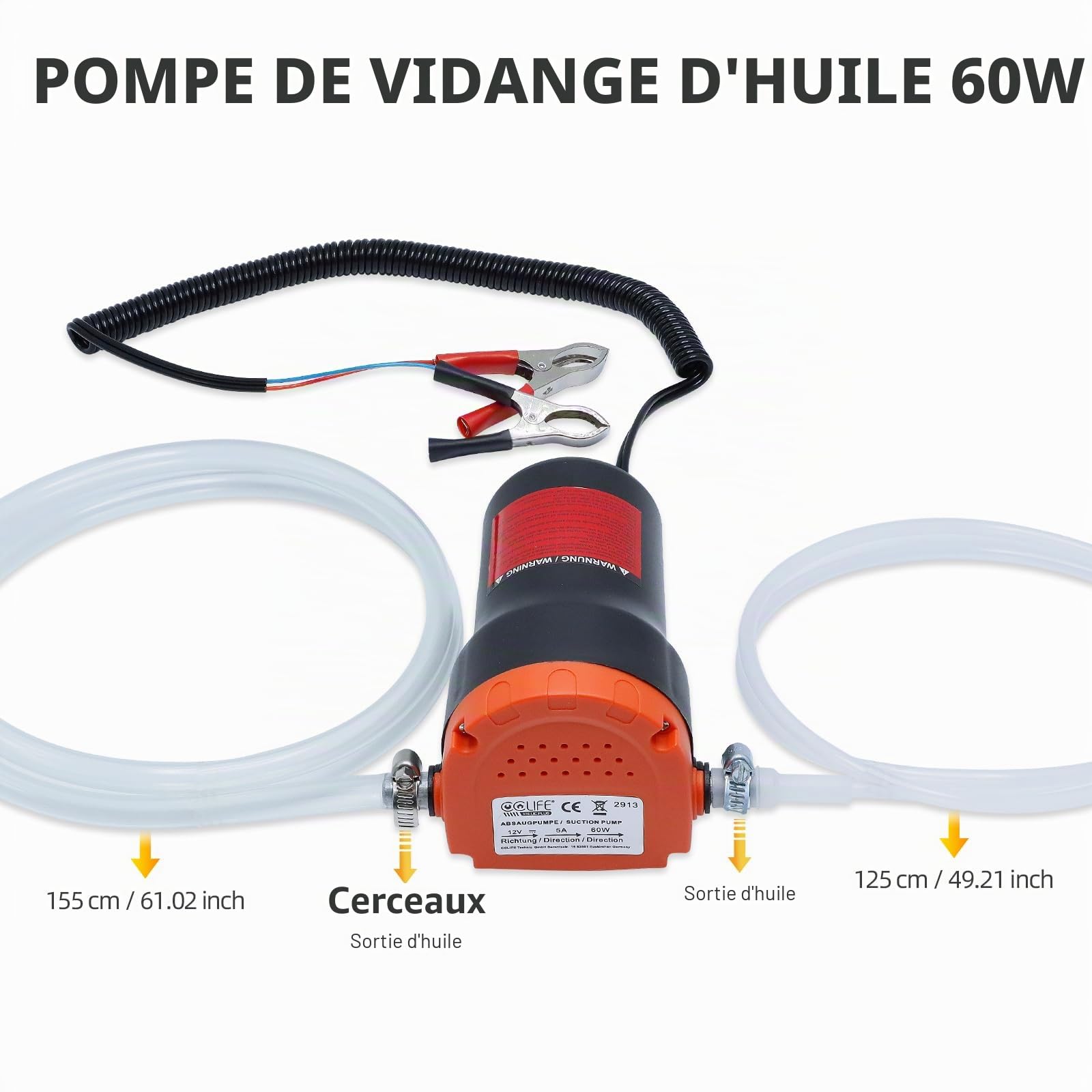 CCLIFE Oil Tools pompe vidange huile 12V 60W