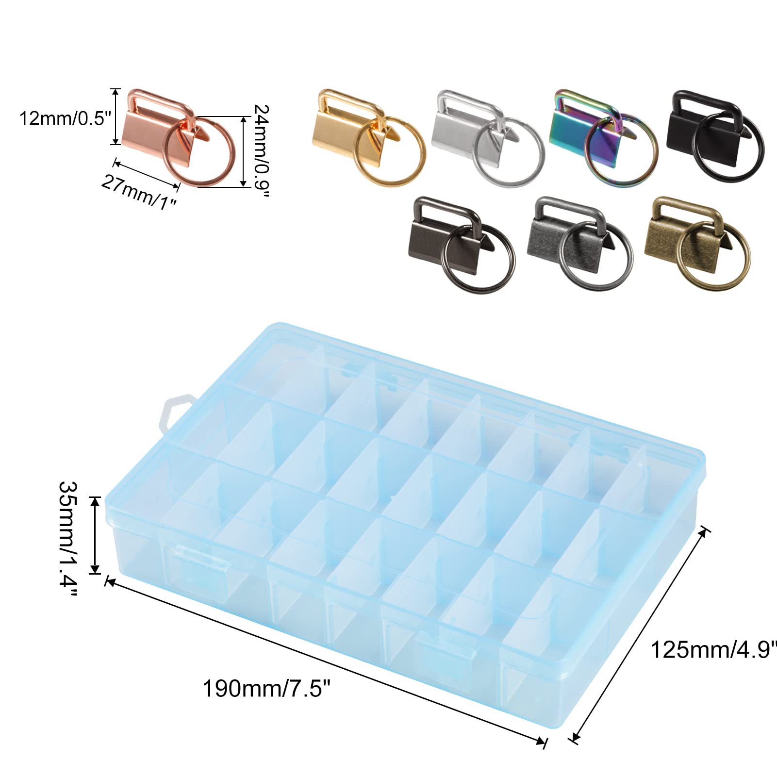LEONTOOL Pinces porte-clés 2,5 cm 8 couleurs lot 48