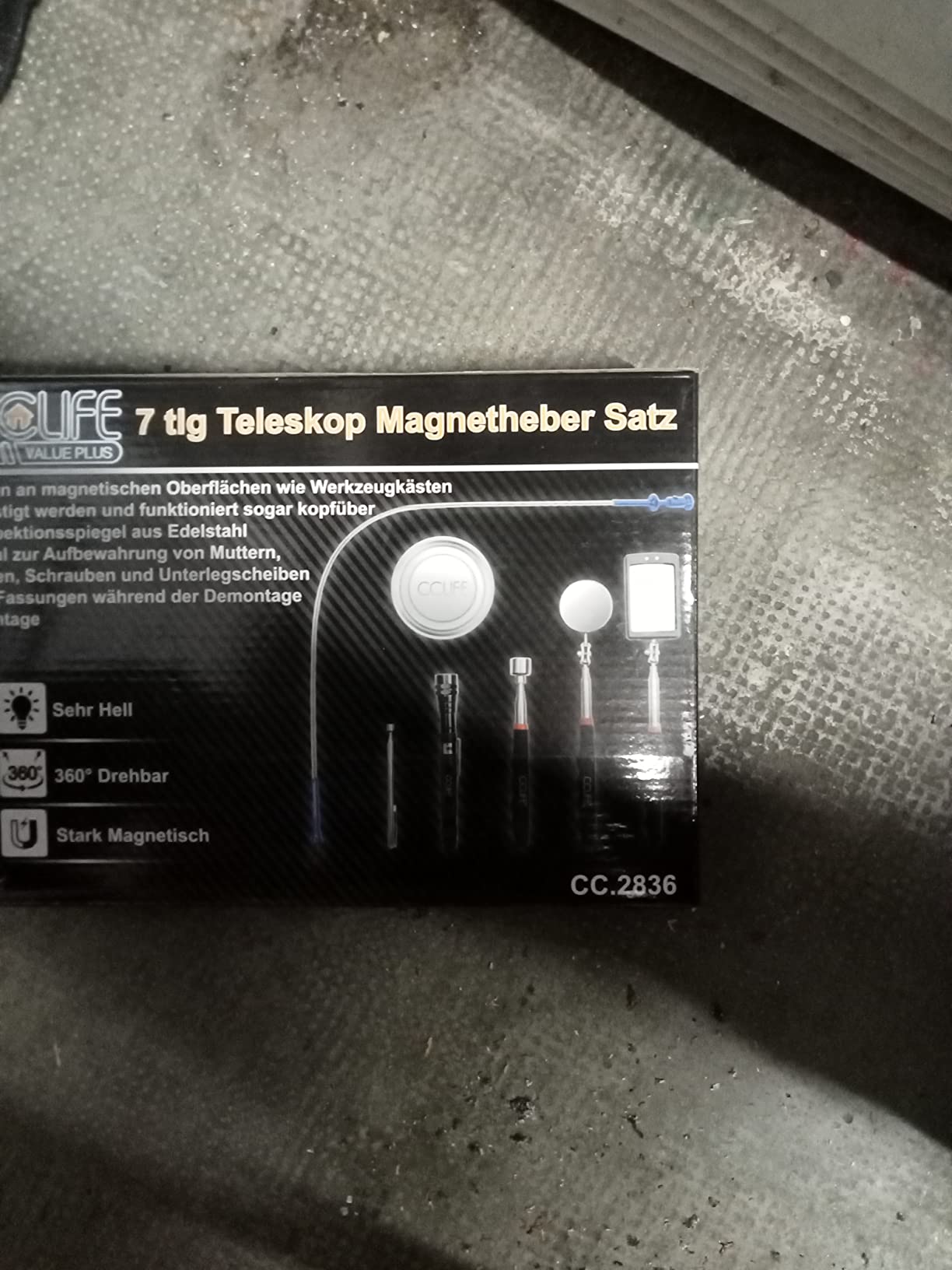 CCLife DIY Tools kit 7 aimant télescopique miroir LED